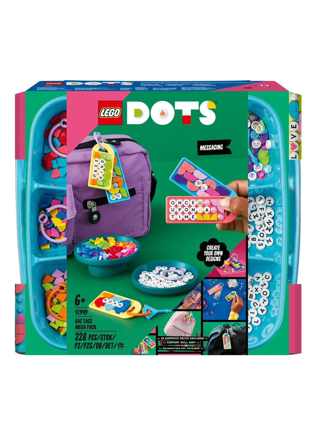 LEGO DOTS Taslabels Megapack - berichten megapack - 41949 - voorkant 6 multicolor
