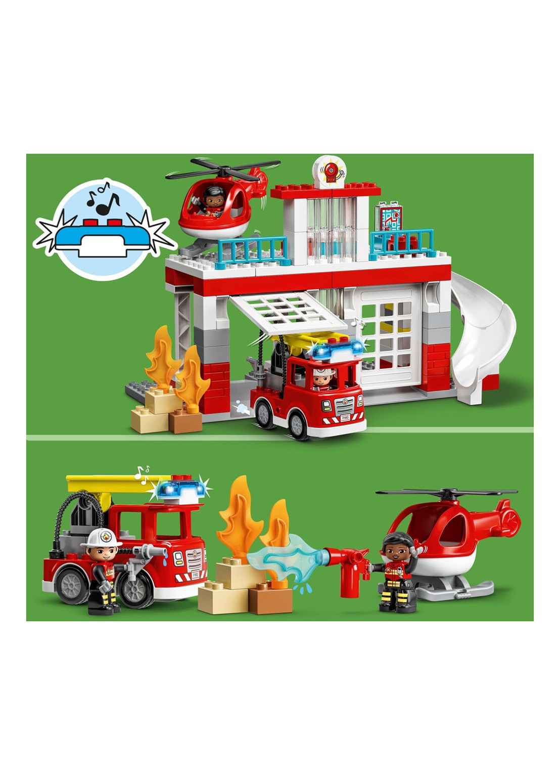 LEGO DUPLO Brandweerkazerne & Helikopter Speelset - 10970 - detail 5 multicolor