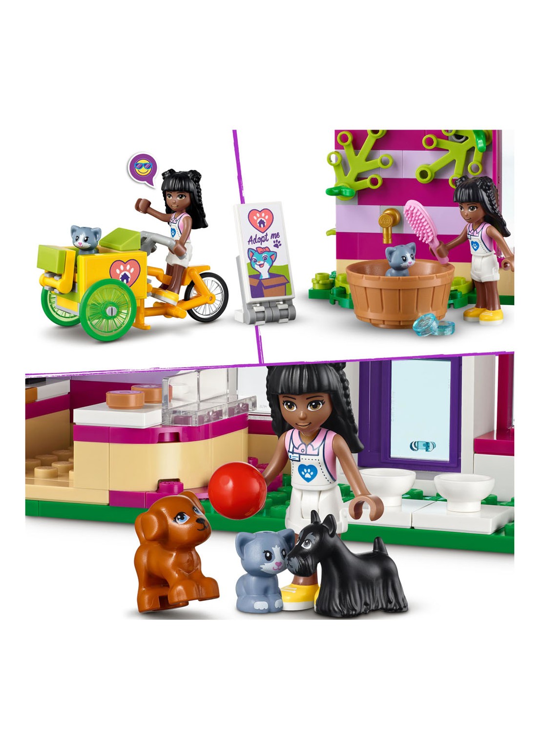 LEGO Friends Huisdierenadoptie Café Dierenset - 41699 - detail 2 multicolor