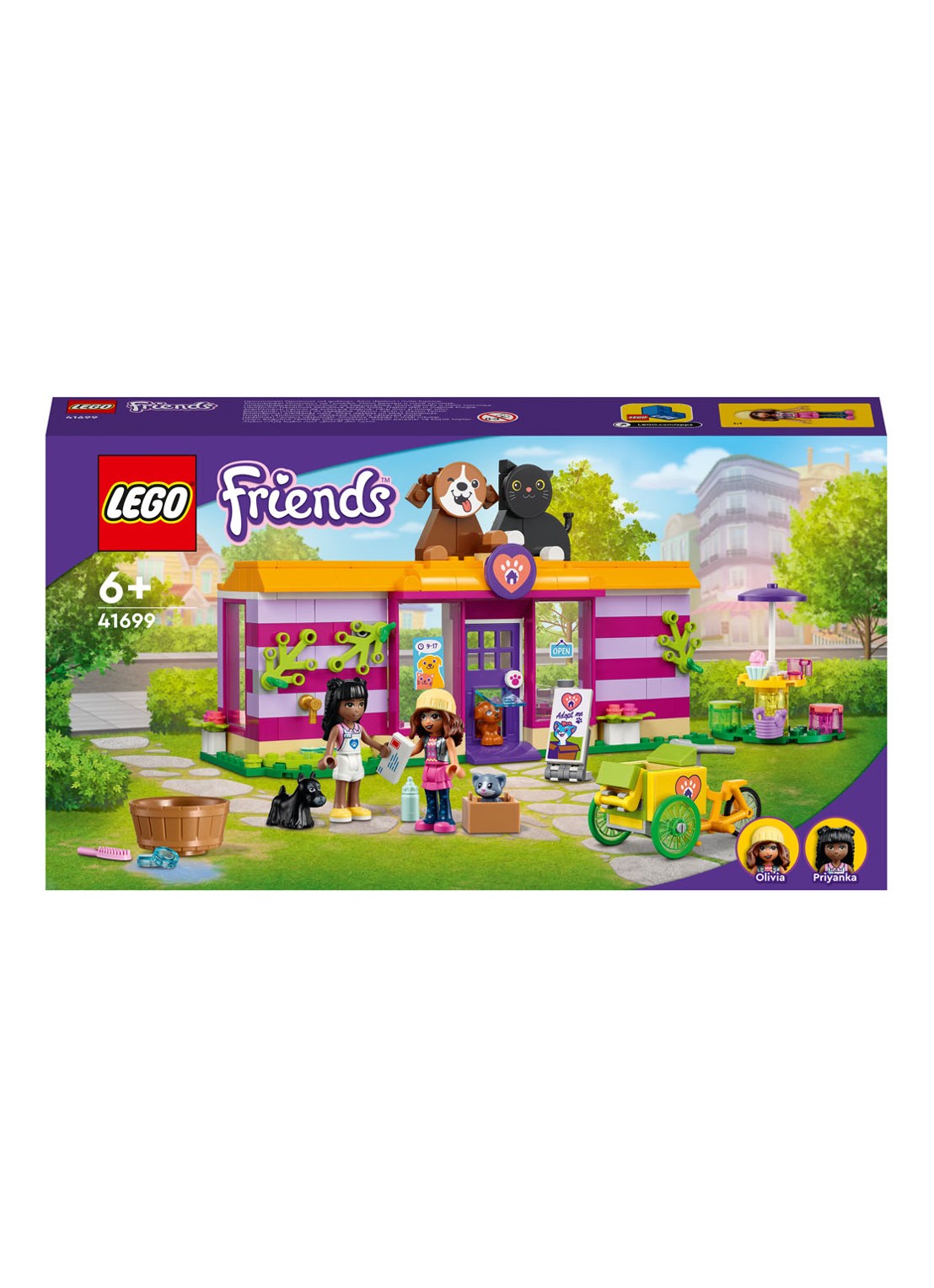 LEGO Friends Huisdierenadoptie Café Dierenset - 41699 - voorkant 6 multicolor