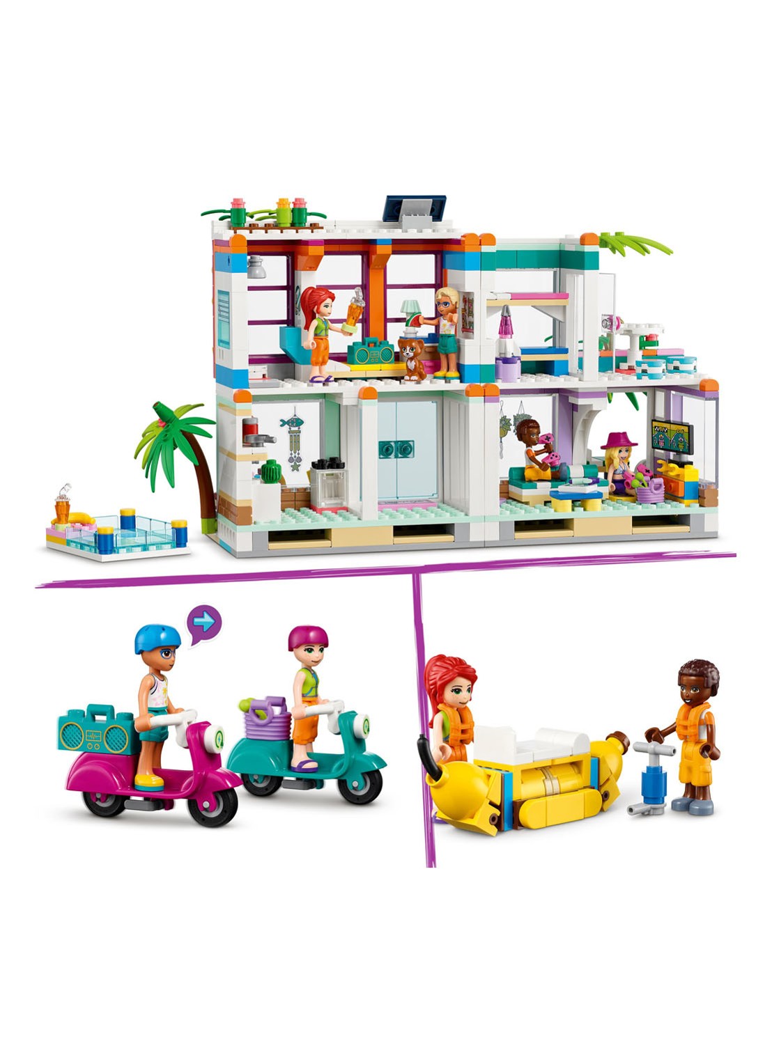 LEGO Friends Vakantie Strandhuis set - 41709 - detail 2 multicolor