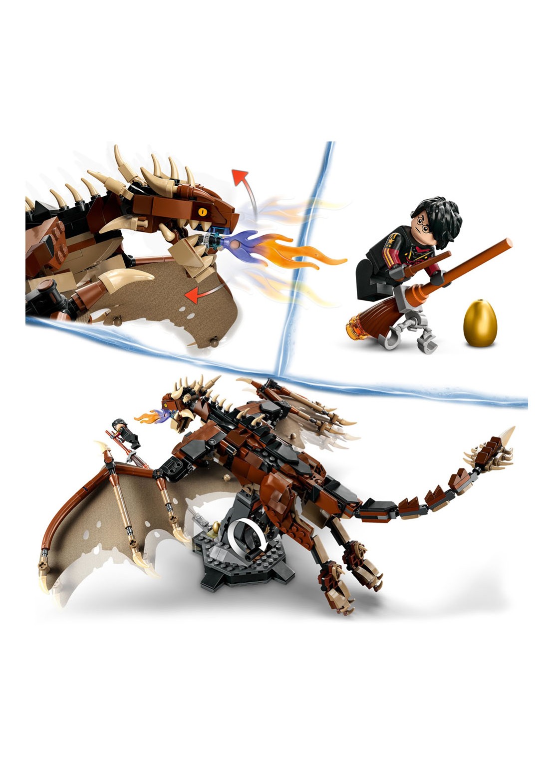 LEGO Hongaarse Hoornstaart draak - 76406 - detail 4 multicolor
