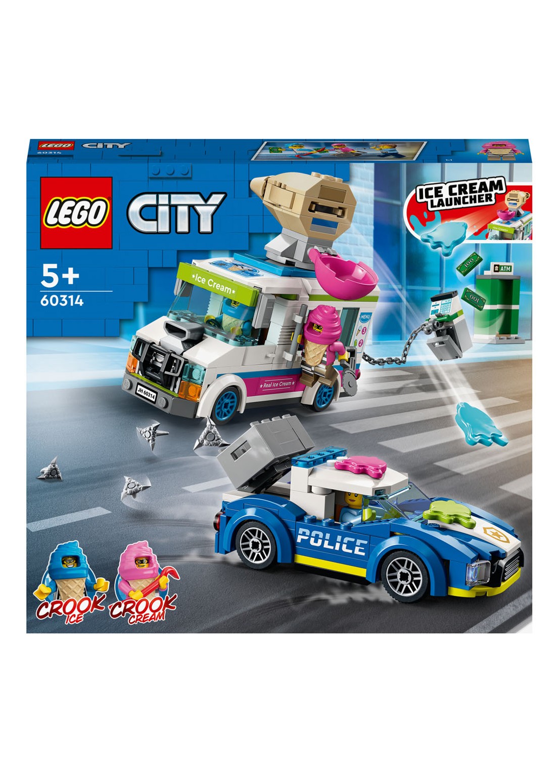 LEGO IJswagen Politieachtervolging bouwspeelgoed - 60314 - voorkant multicolor