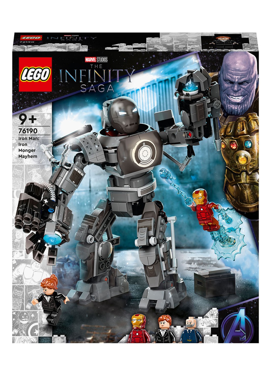 LEGO Iron Man: Iron Monger Mayhem - 76190 - voorkant zwart