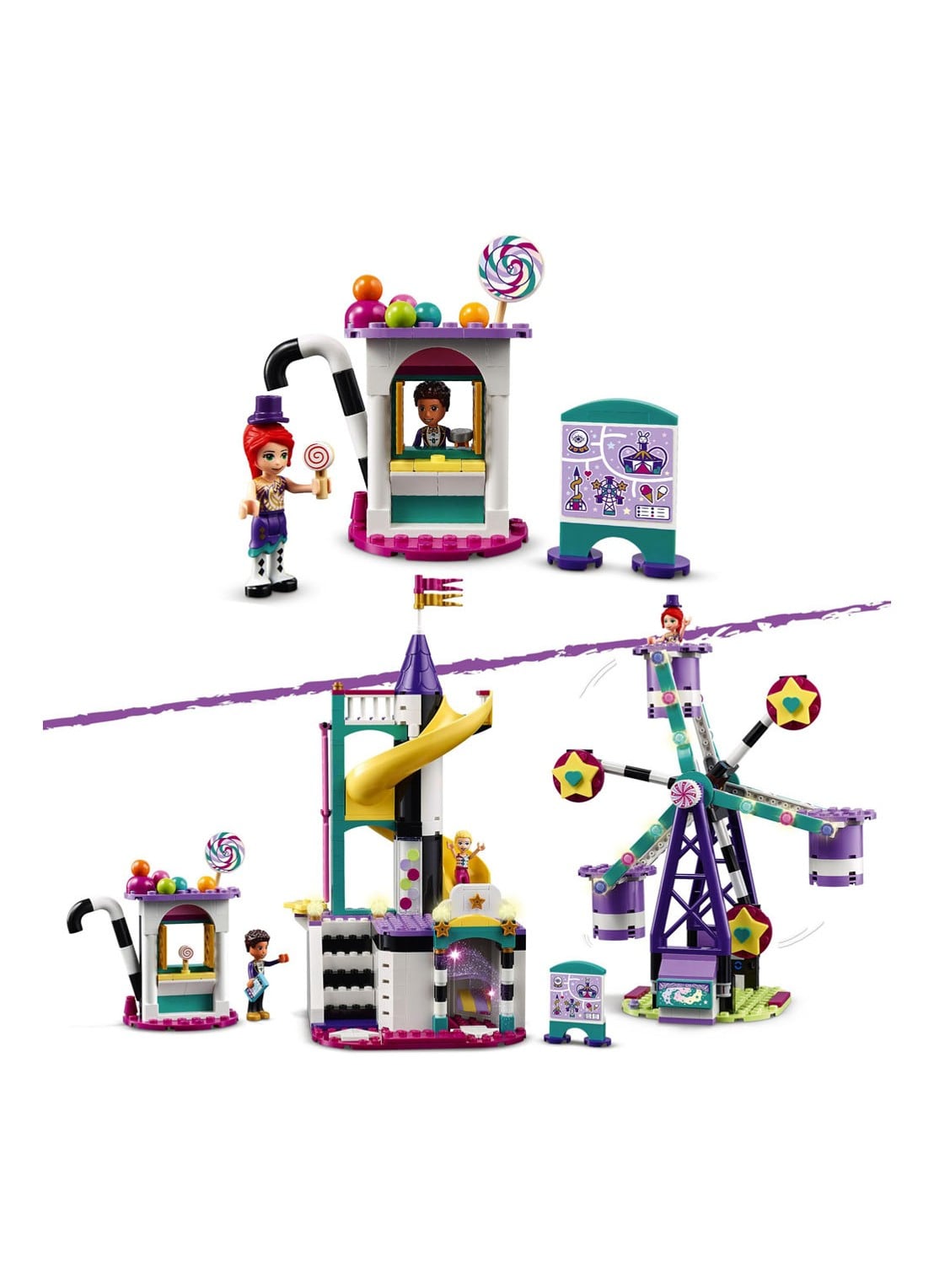 LEGO Magisch reuzenrad en glijbaan - 41689 - detail 5 paars