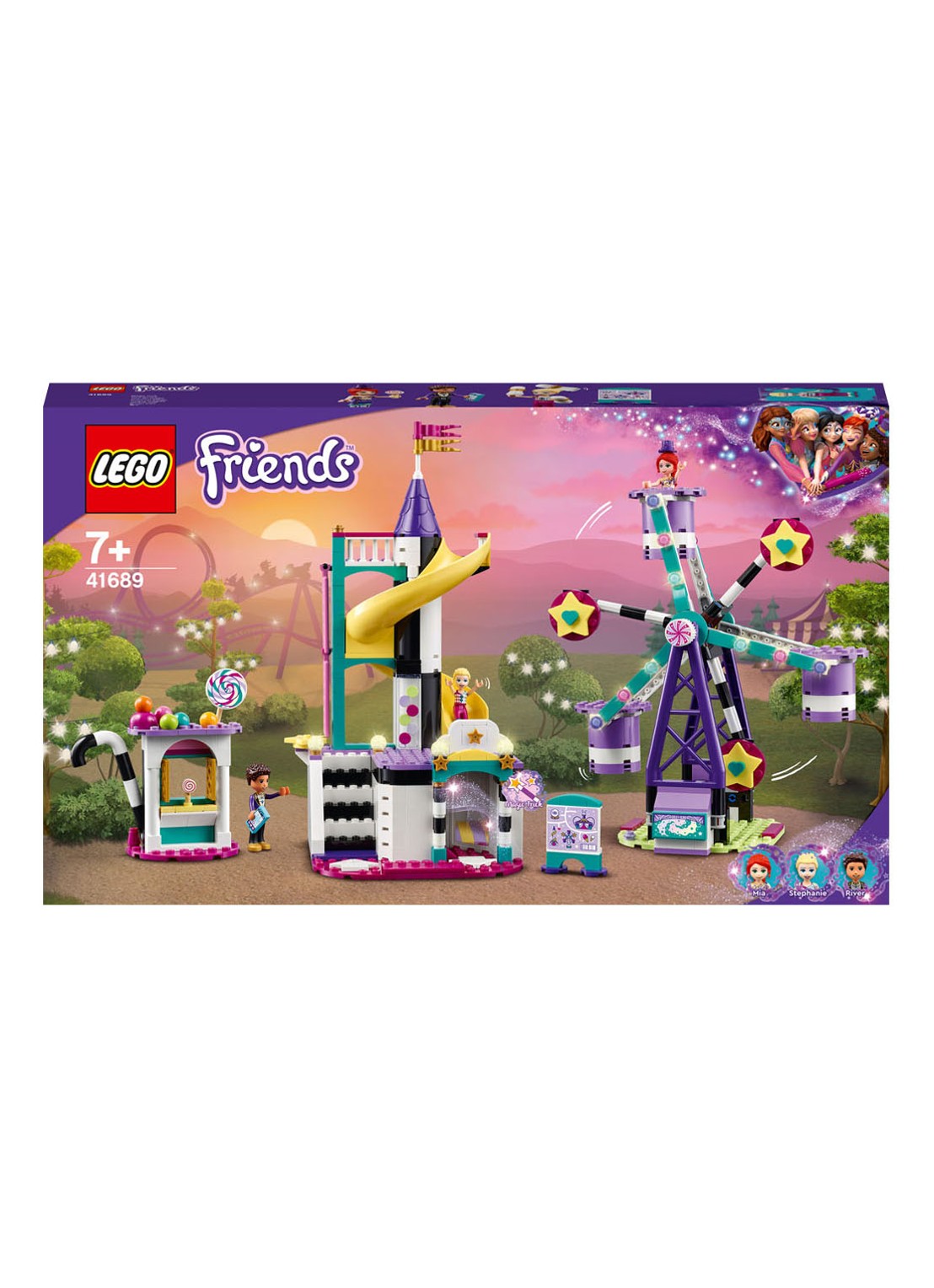 LEGO Magisch reuzenrad en glijbaan - 41689 - voorkant paars