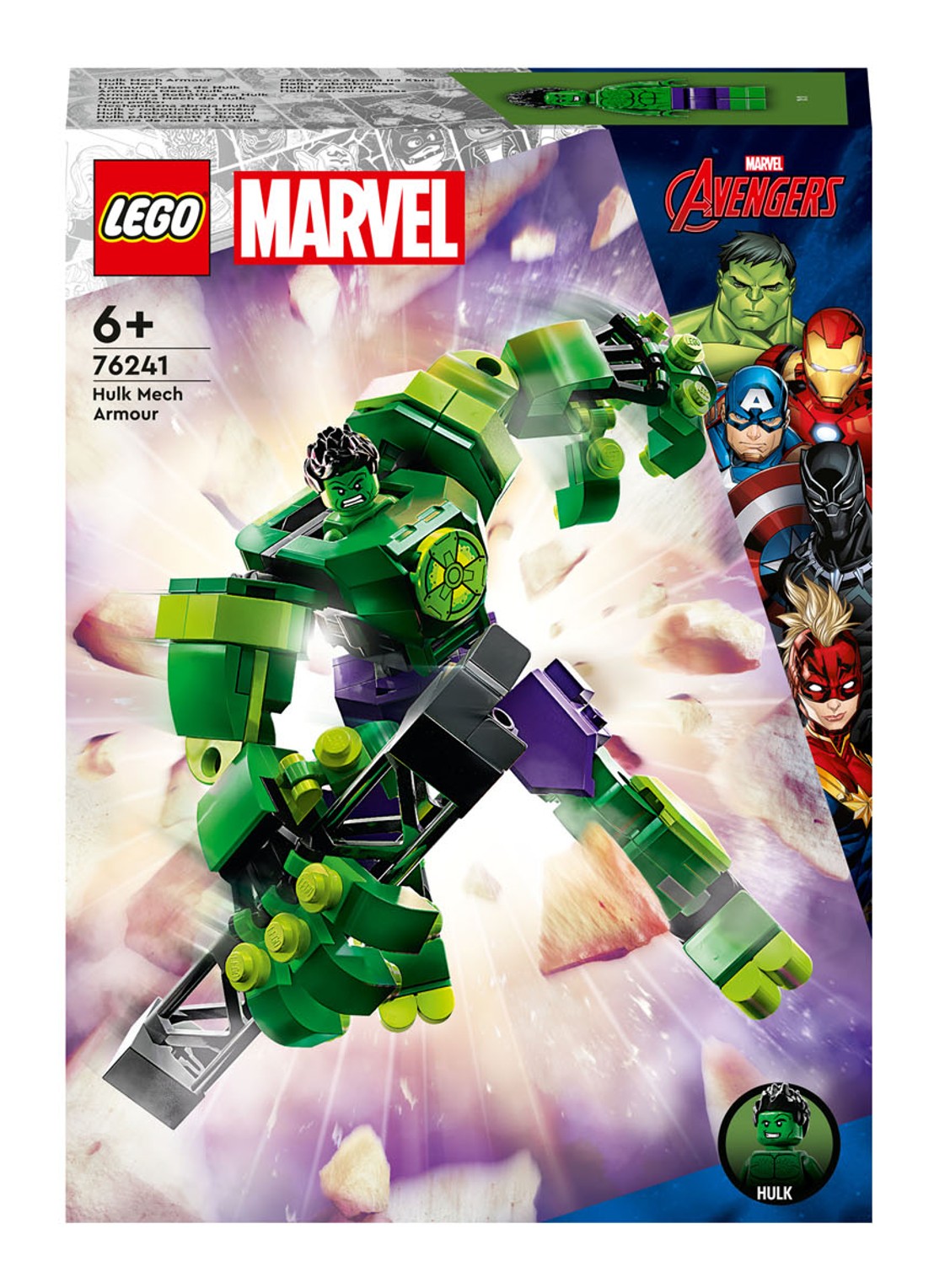 LEGO Marvel Hulk mechapantser Constructie Speelset - 76241 - voorkant multicolor