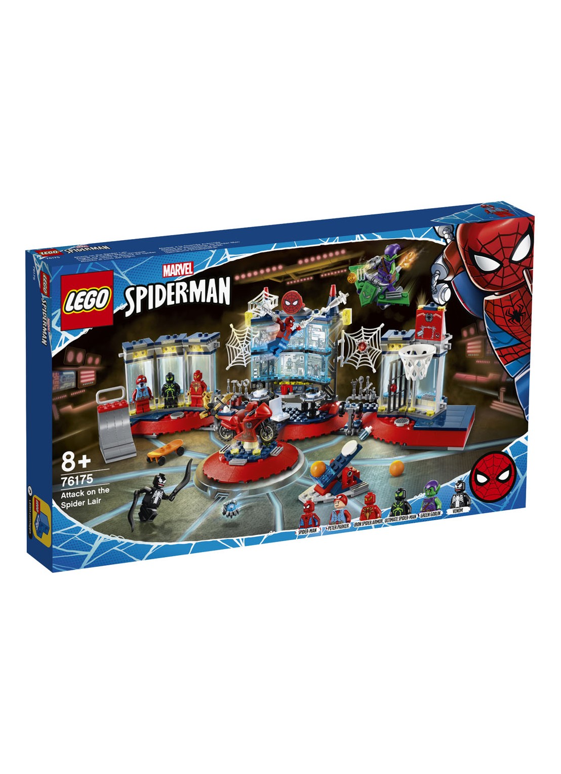 LEGO Marvel Super Heroes Aanval op de Spider schuilplaats - 76175 - voorkant donkerblauw