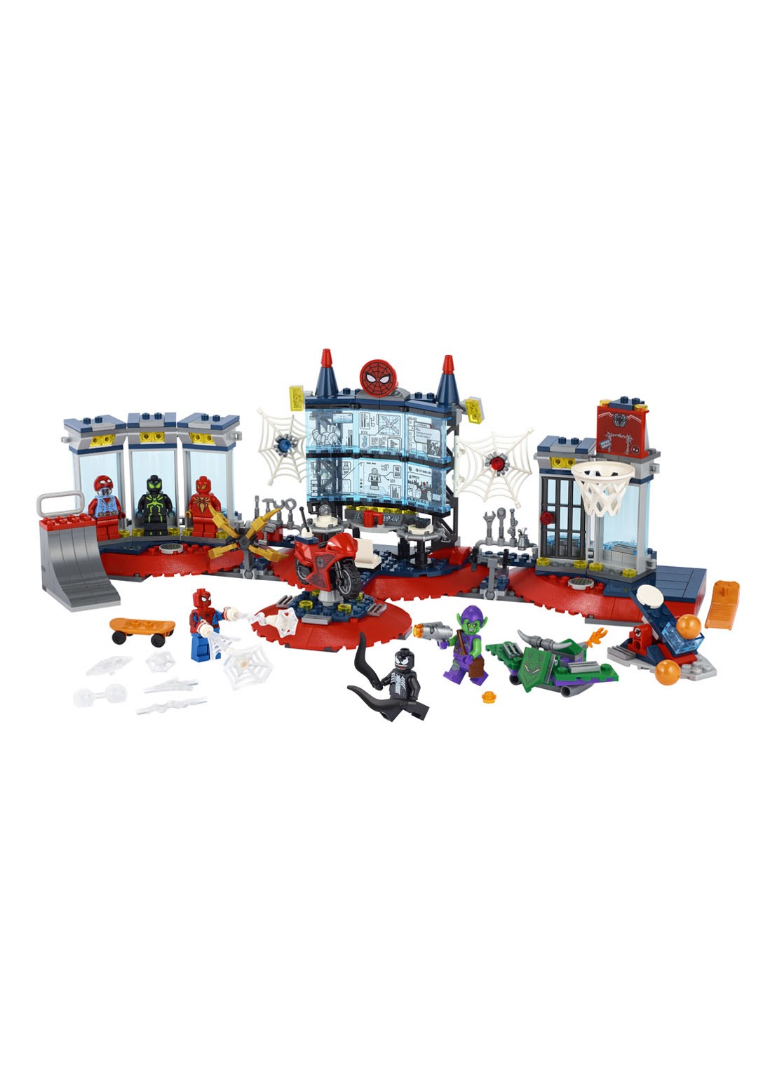 LEGO Marvel Super Heroes Aanval op de Spider schuilplaats - 76175 - voorkant 2 donkerblauw