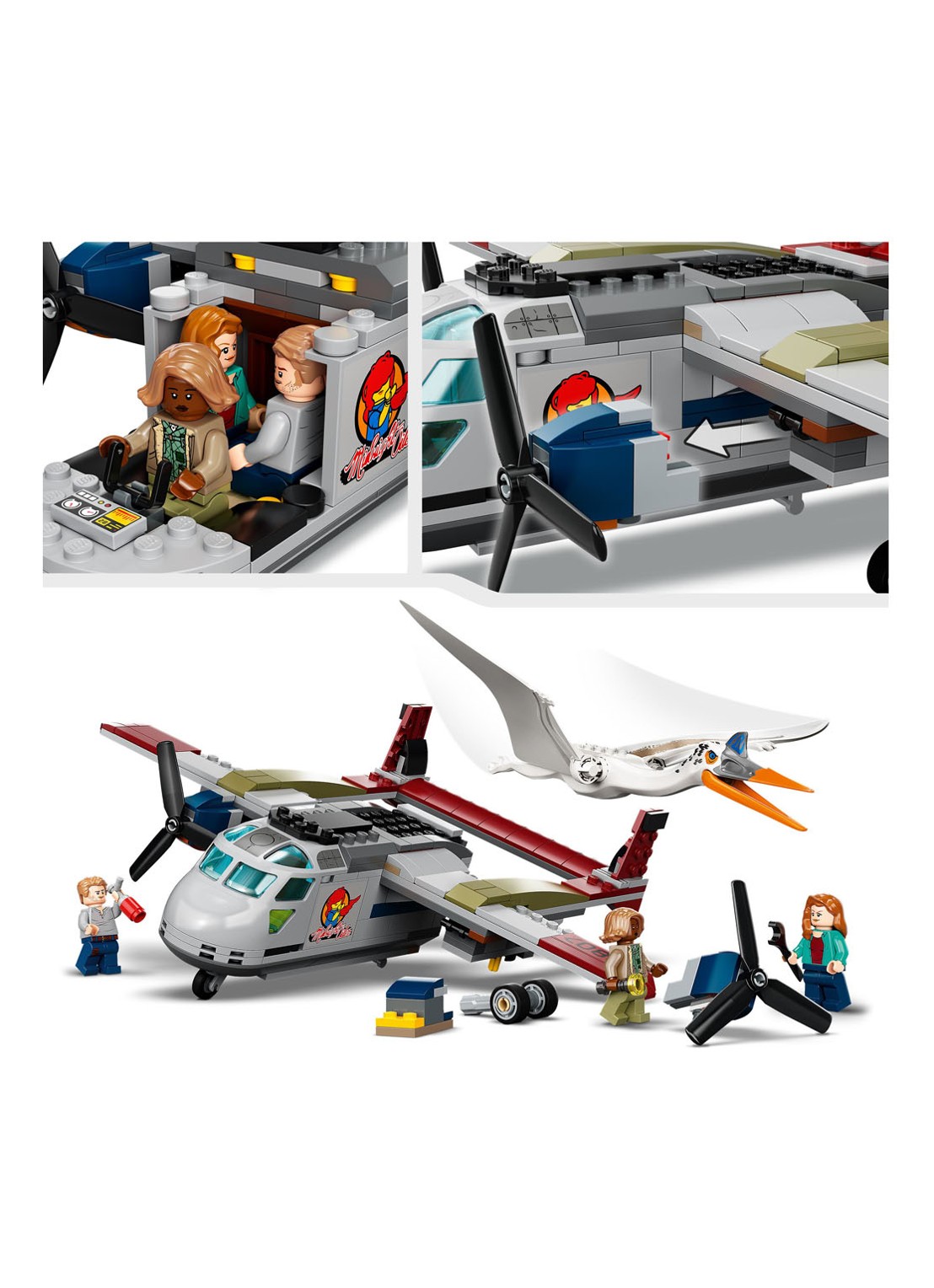 LEGO Quetzalcoatlus vliegtuighinderlaag - 76947 - detail 2 multicolor