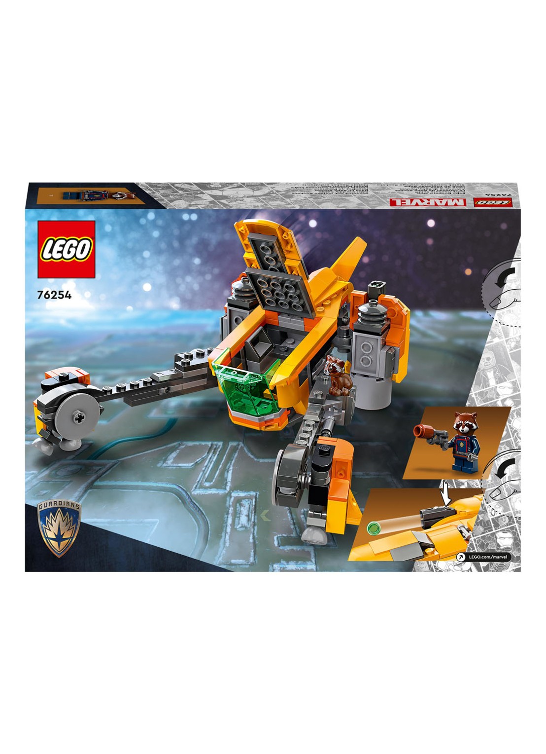 LEGO Schip van Baby Rocket Guardians of the Galaxy bouwset - 76254 - detail 4 multicolor