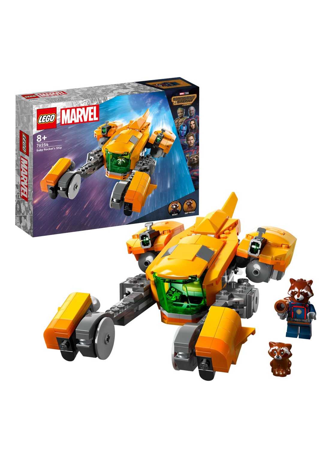 LEGO Schip van Baby Rocket Guardians of the Galaxy bouwset - 76254 - detail 5 multicolor