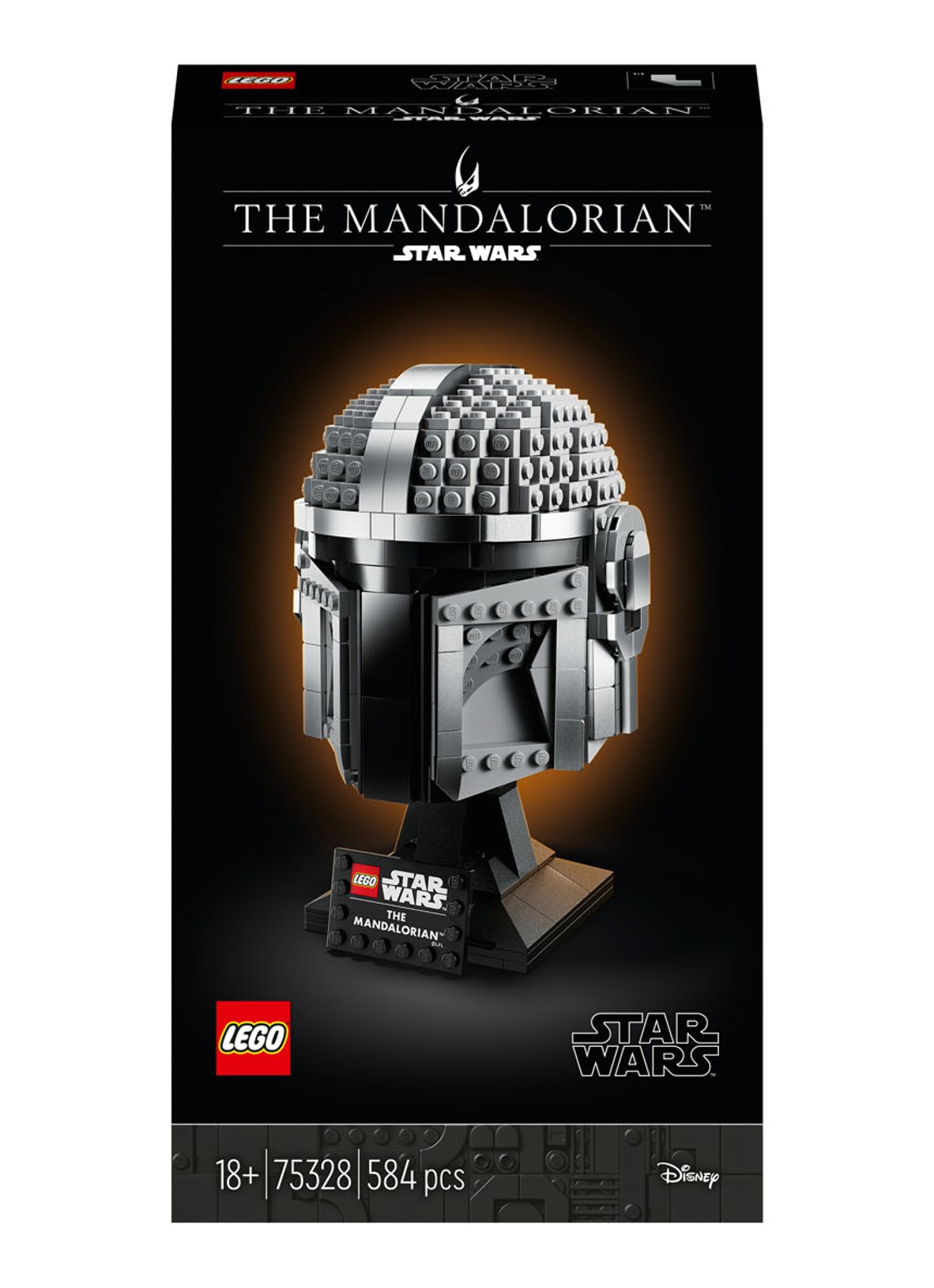 LEGO Star Wars De Mandalorian Helm set - 75328 - voorkant multicolor