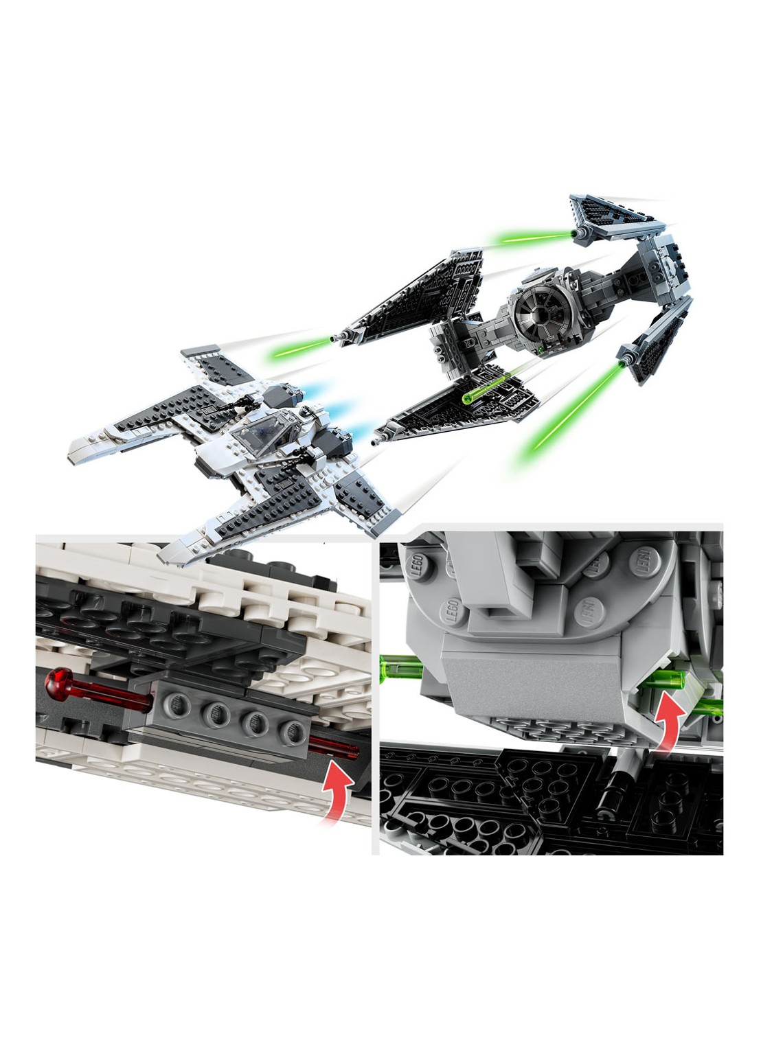 LEGO Star Wars Mandalorian Fang Fighter vs. TIE Interceptor bouwspeelgoed 75348 - detail 4 undefined