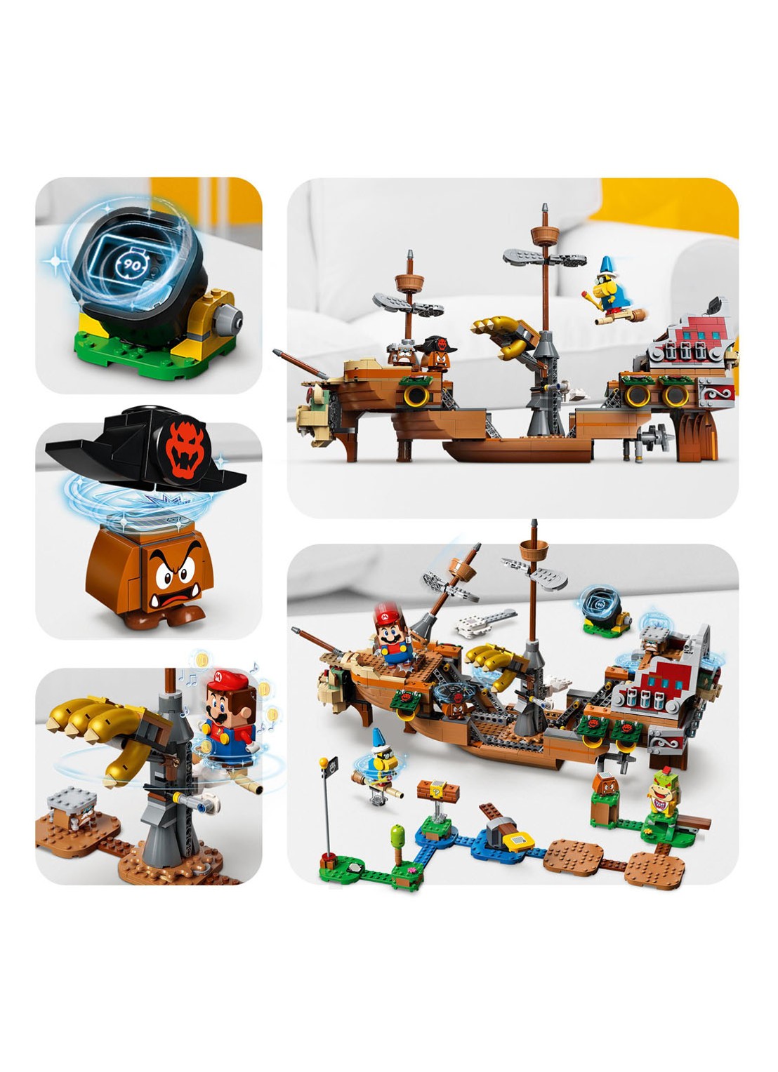 LEGO Super Mario Uitbreidingsset: Bowsers Luchtschip - 71391 - detail 5 donkerbruin