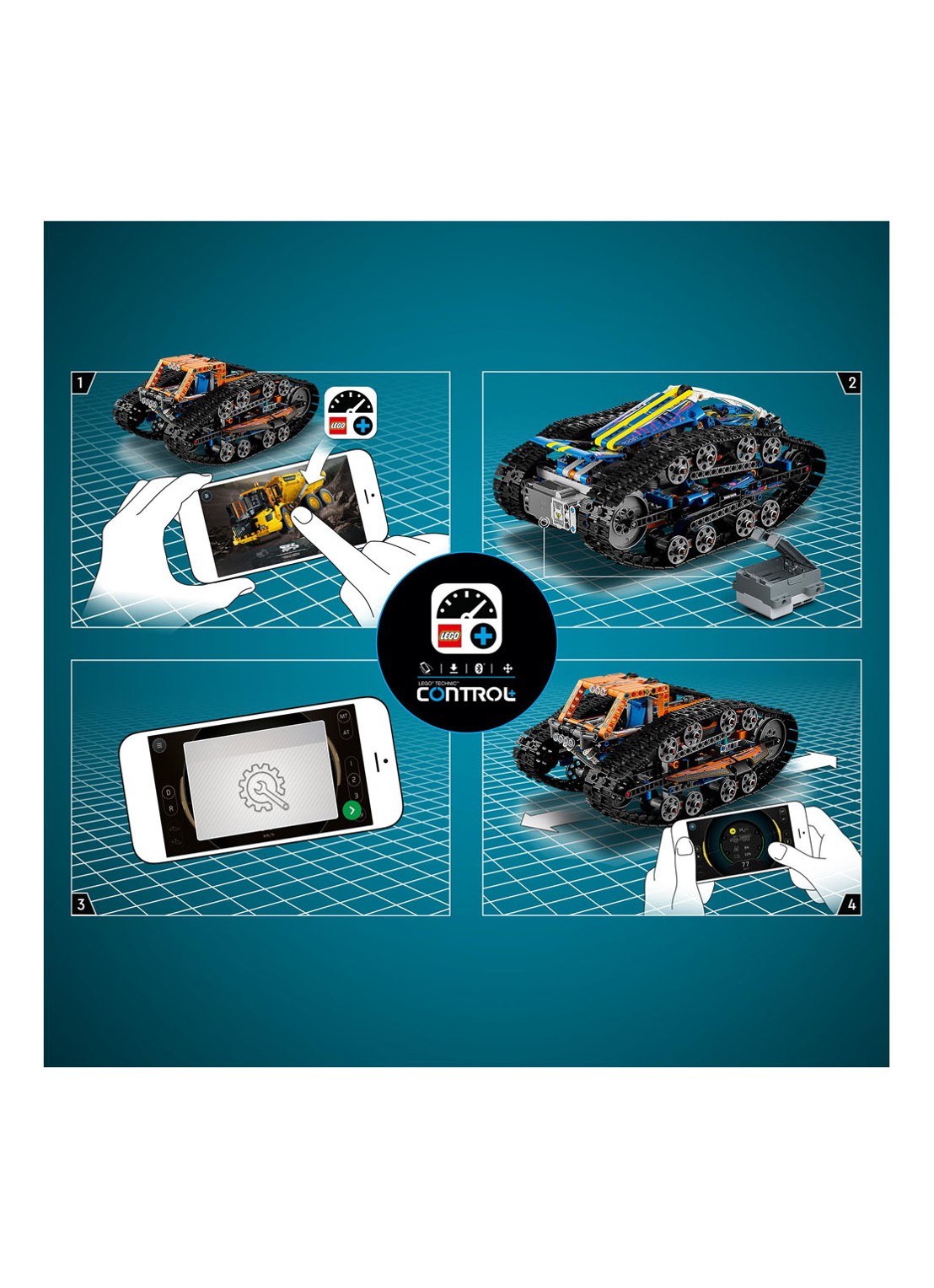 LEGO Technic App RC Transformatie Auto set - 42140 - detail 7 multicolor