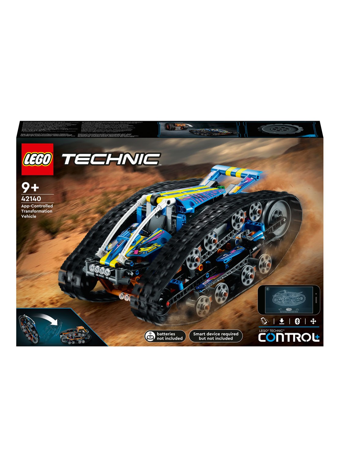 LEGO Technic App RC Transformatie Auto set - 42140 - voorkant multicolor