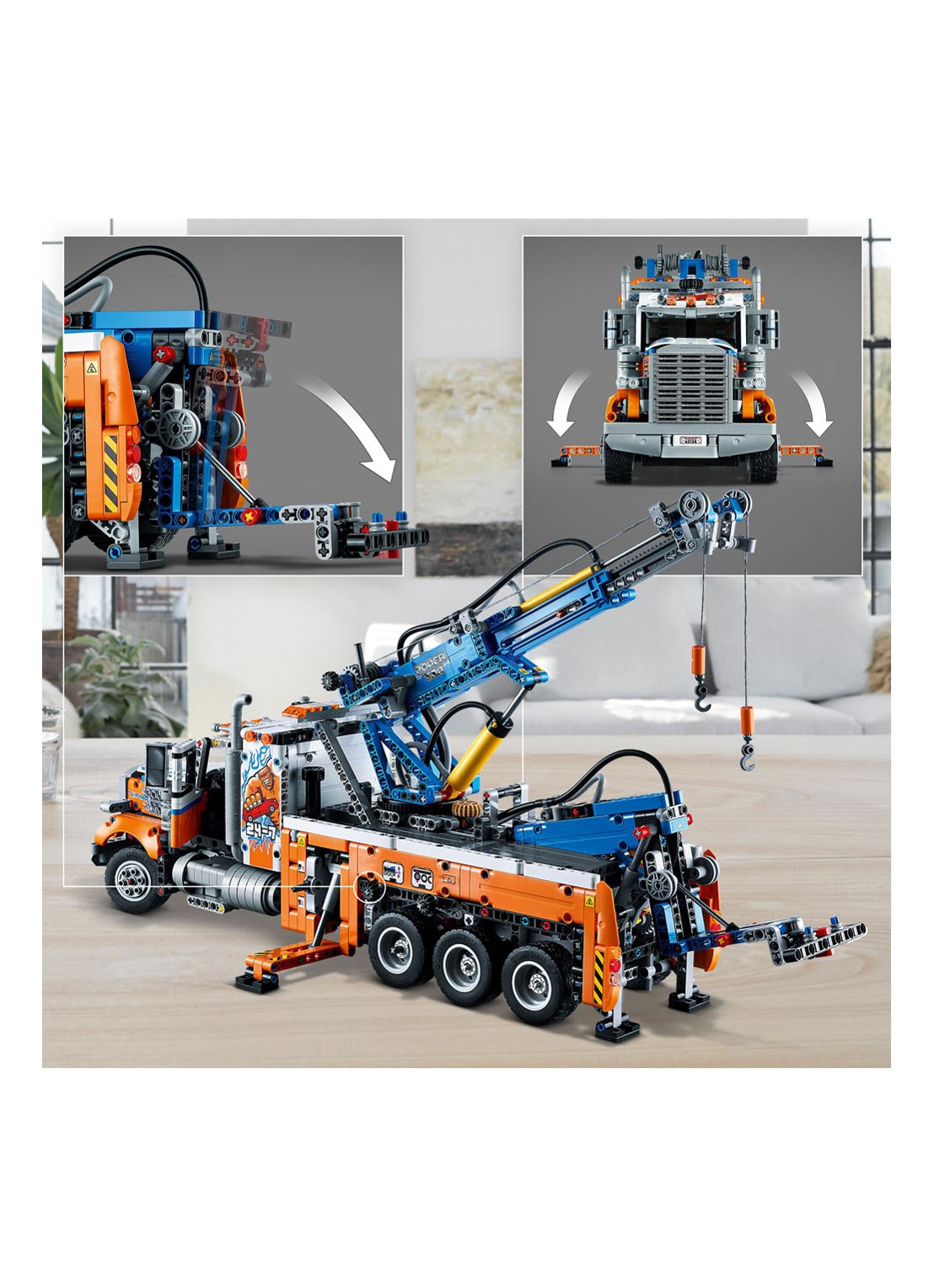 LEGO Technic Robuuste sleepwagen - 42128 - detail 6 orange