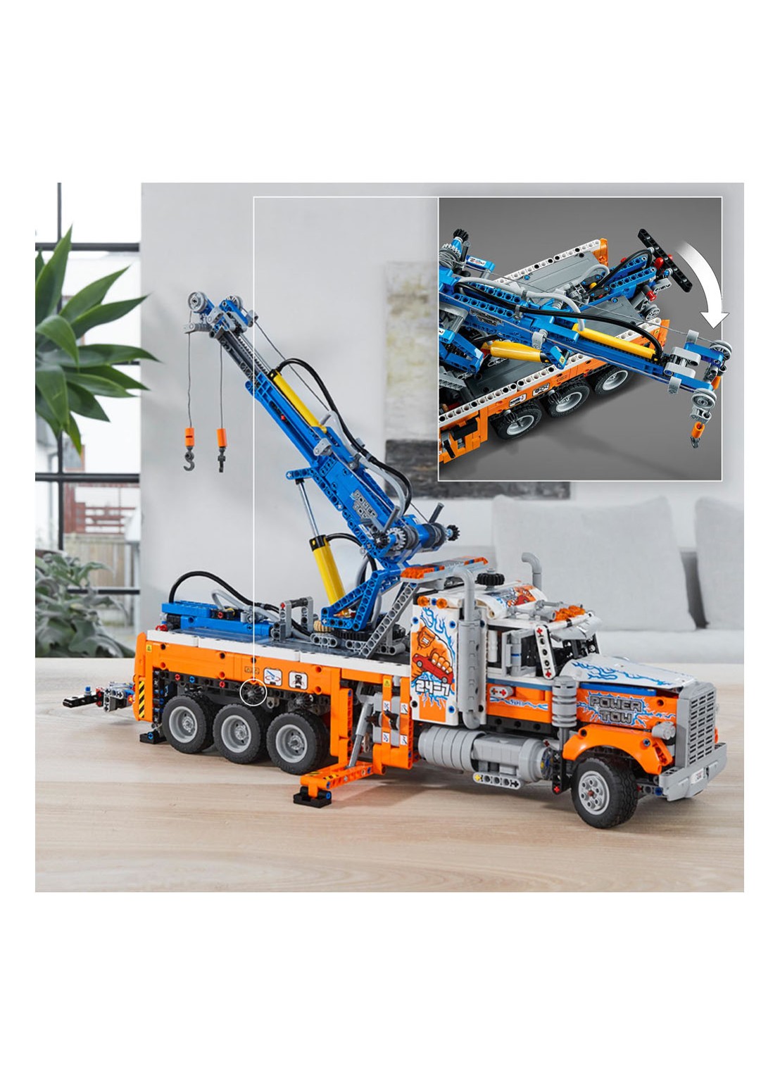 LEGO Technic Robuuste sleepwagen - 42128 - detail 7 orange