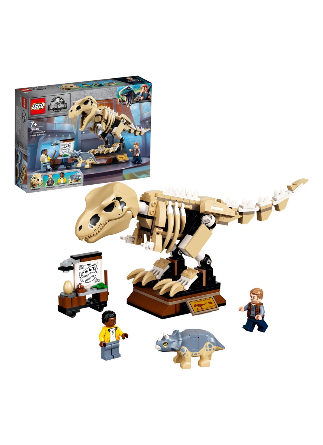 LEGO Tentoonstelling dinosaurusfossiel van T. rex bouwsets - 76940 - detail multicolor