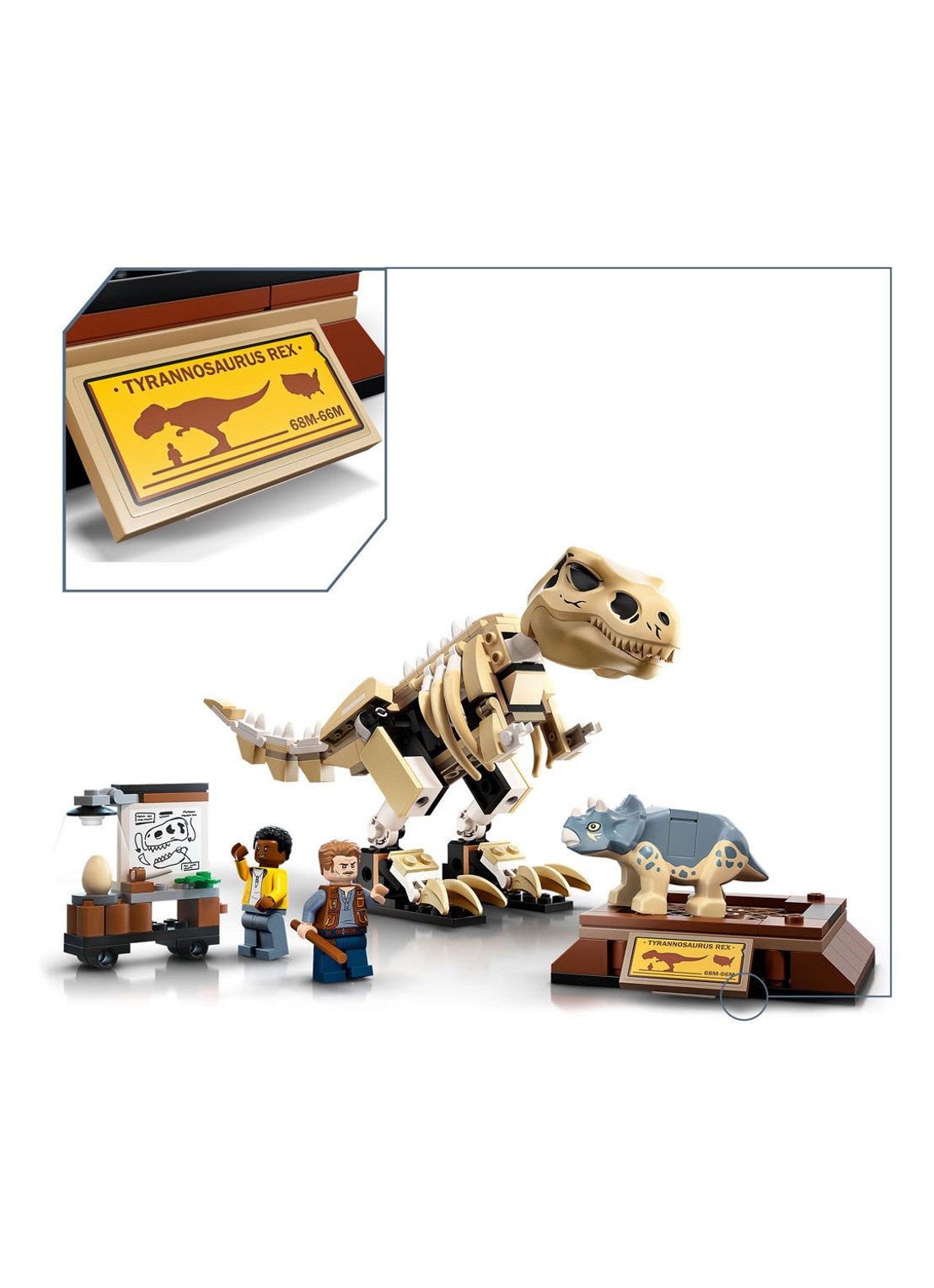 LEGO Tentoonstelling dinosaurusfossiel van T. rex bouwsets - 76940 - detail 3 multicolor