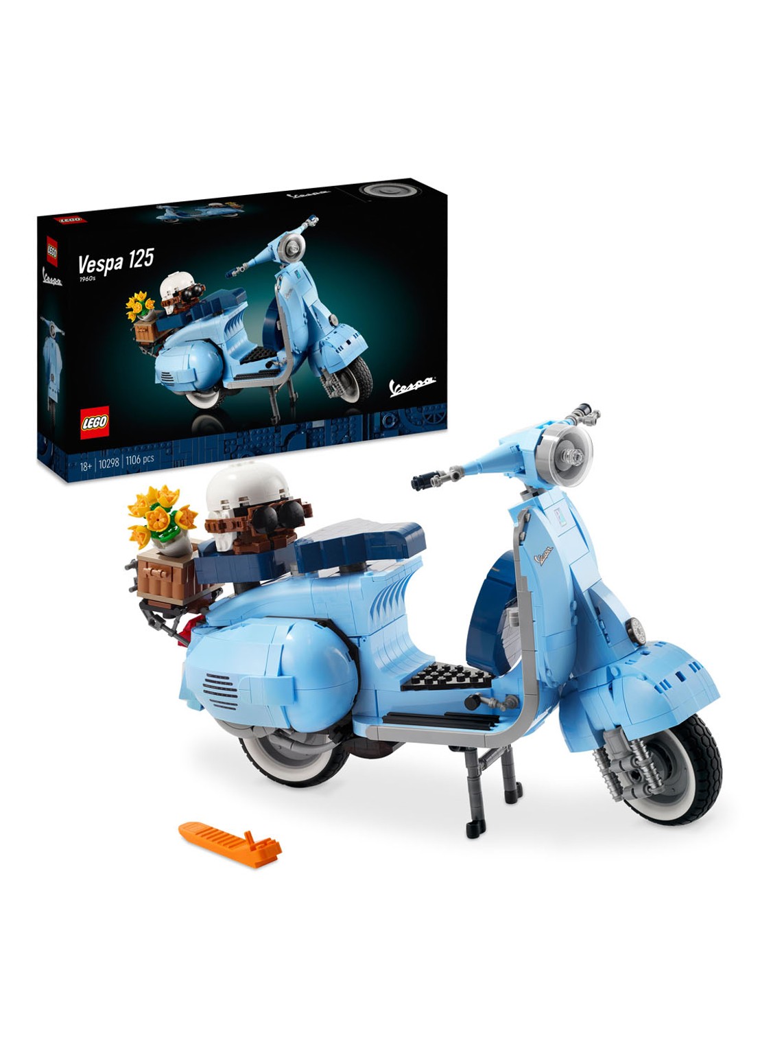 LEGO Vespa 125 Scooter bouwbare modelbouwset - 10298 - detail multicolor