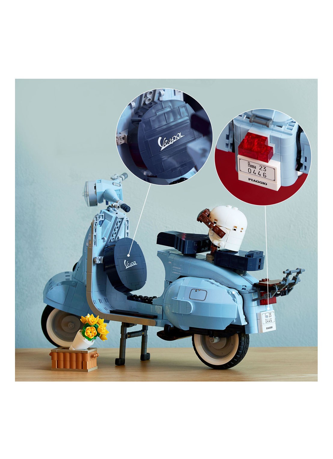 LEGO Vespa 125 Scooter bouwbare modelbouwset - 10298 - detail 4 multicolor
