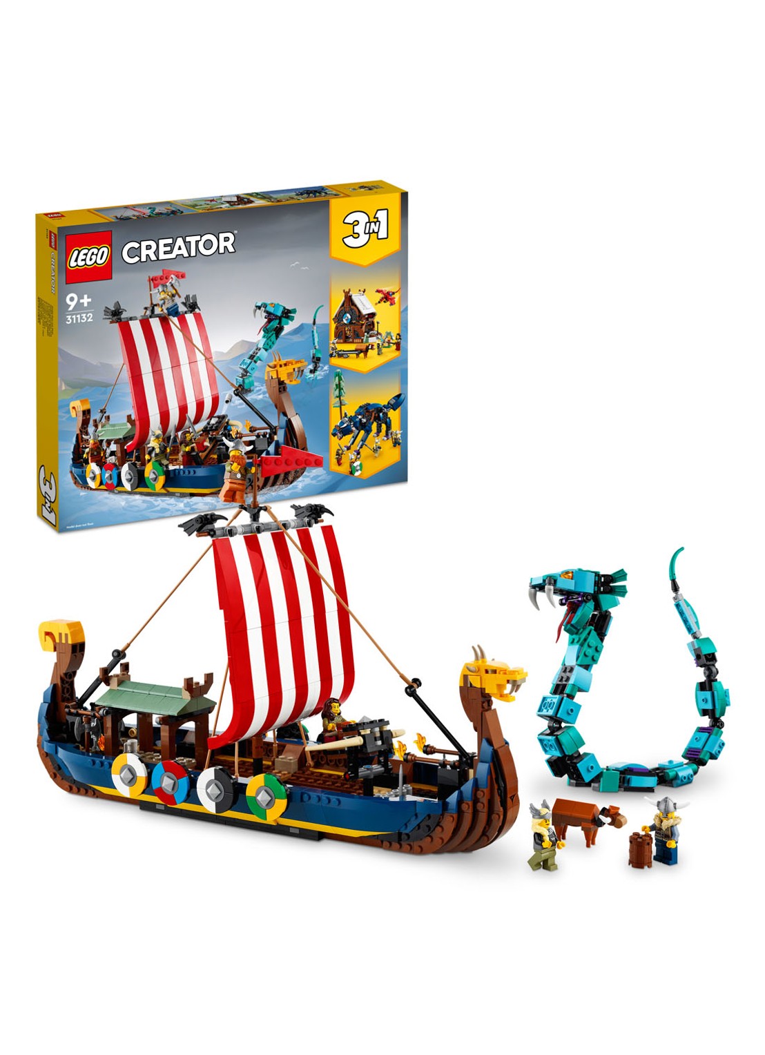 LEGO Vikingschip en de Midgaardslang - 31132 - detail 3 multicolor