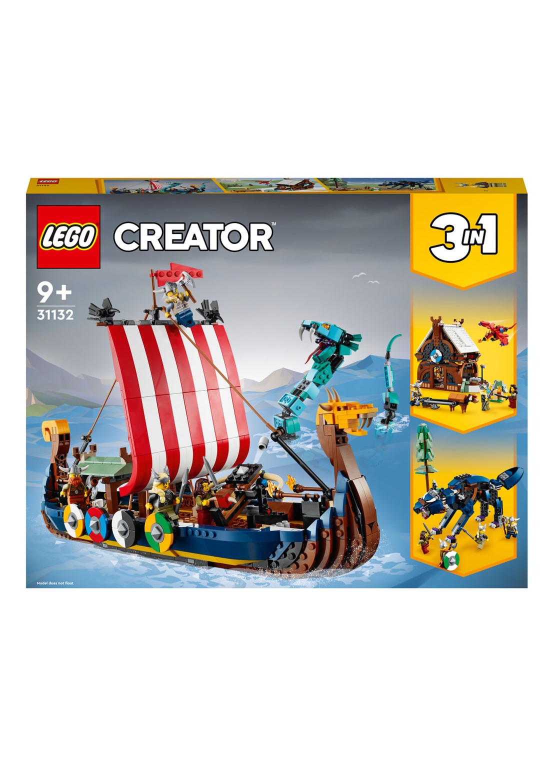 LEGO Vikingschip en de Midgaardslang - 31132 - voorkant multicolor