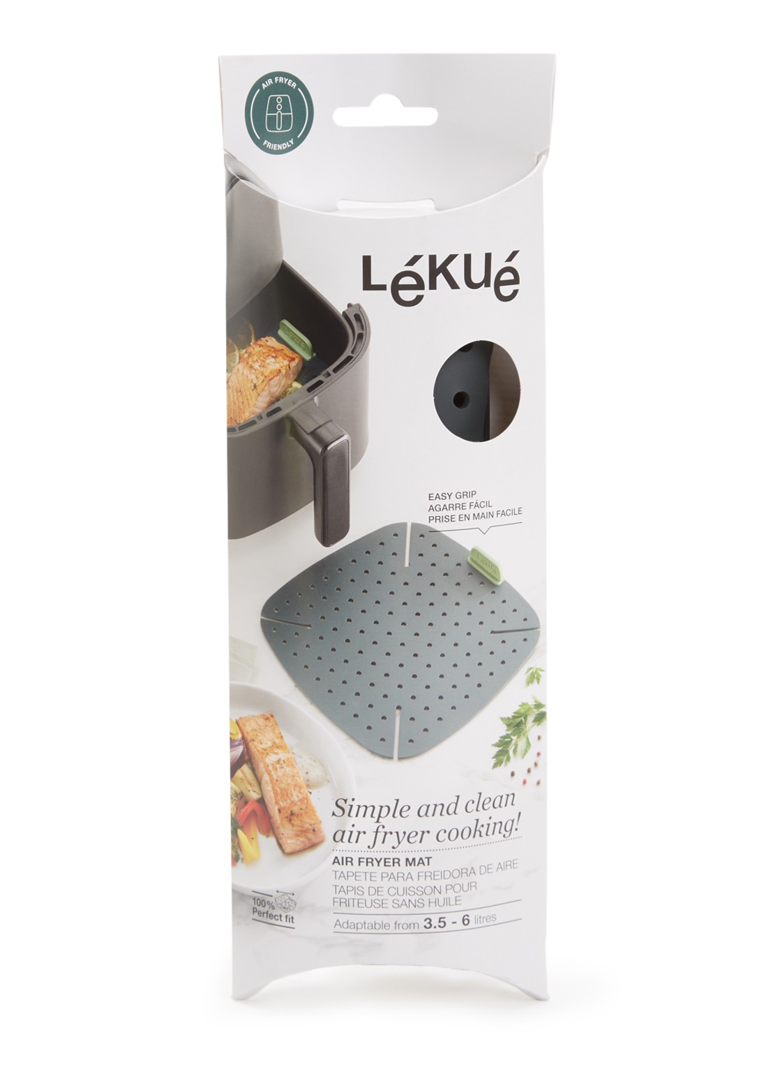Lékué Airfryer bakmat 22,5 cm - voorkant grijs