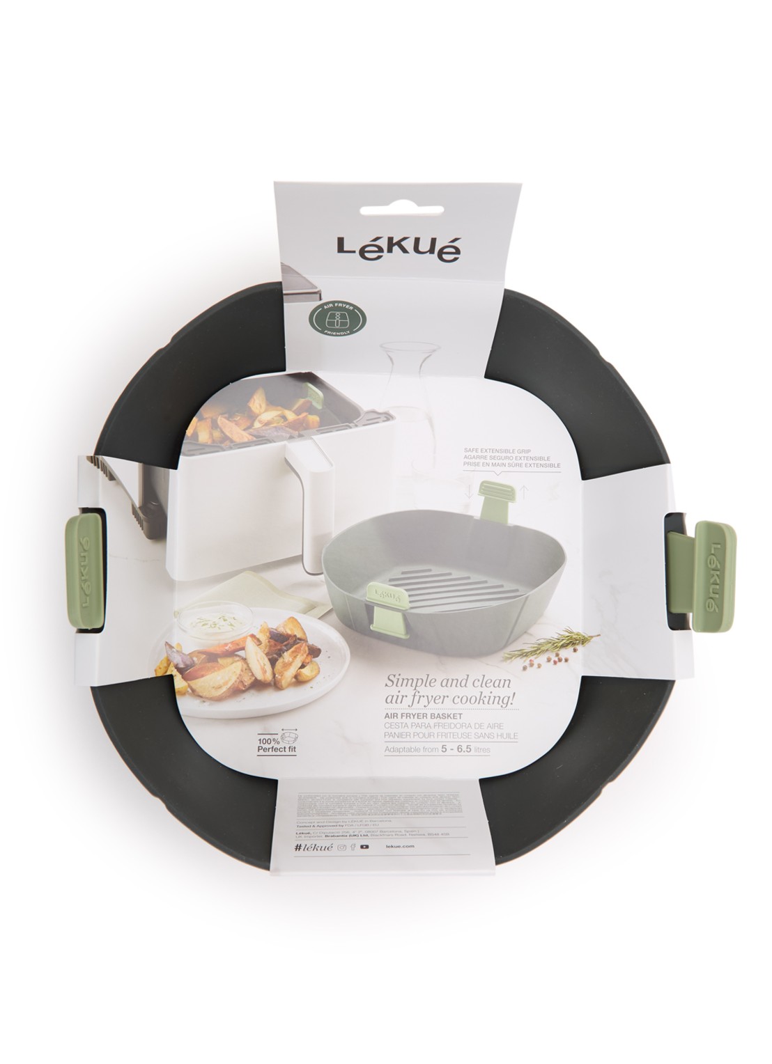 Lékué Airfryer mandje XL - voorkant donkergrijs