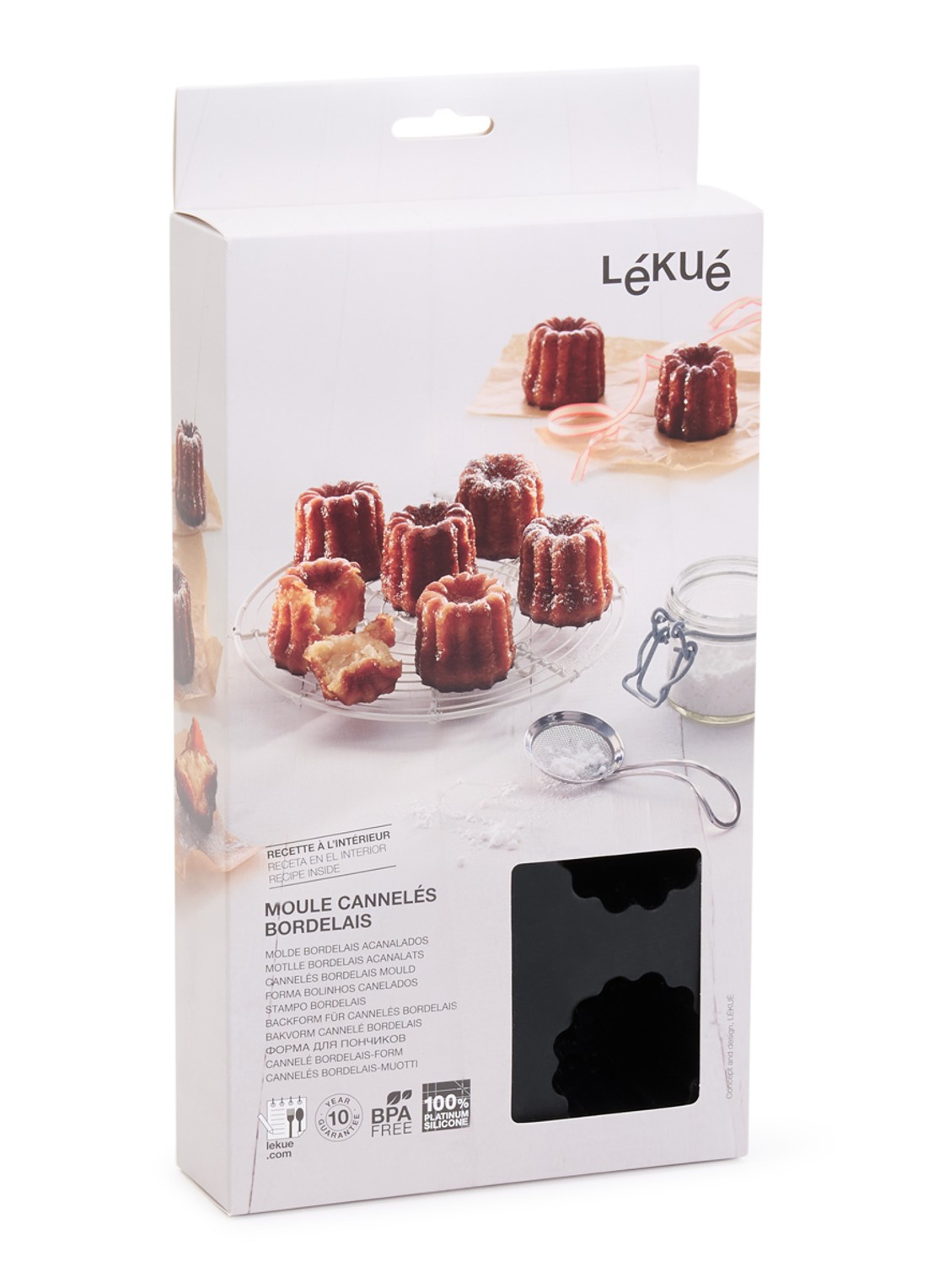 Lékué Bakvorm voor mini cannelés 8-vaks - voorkant zwart