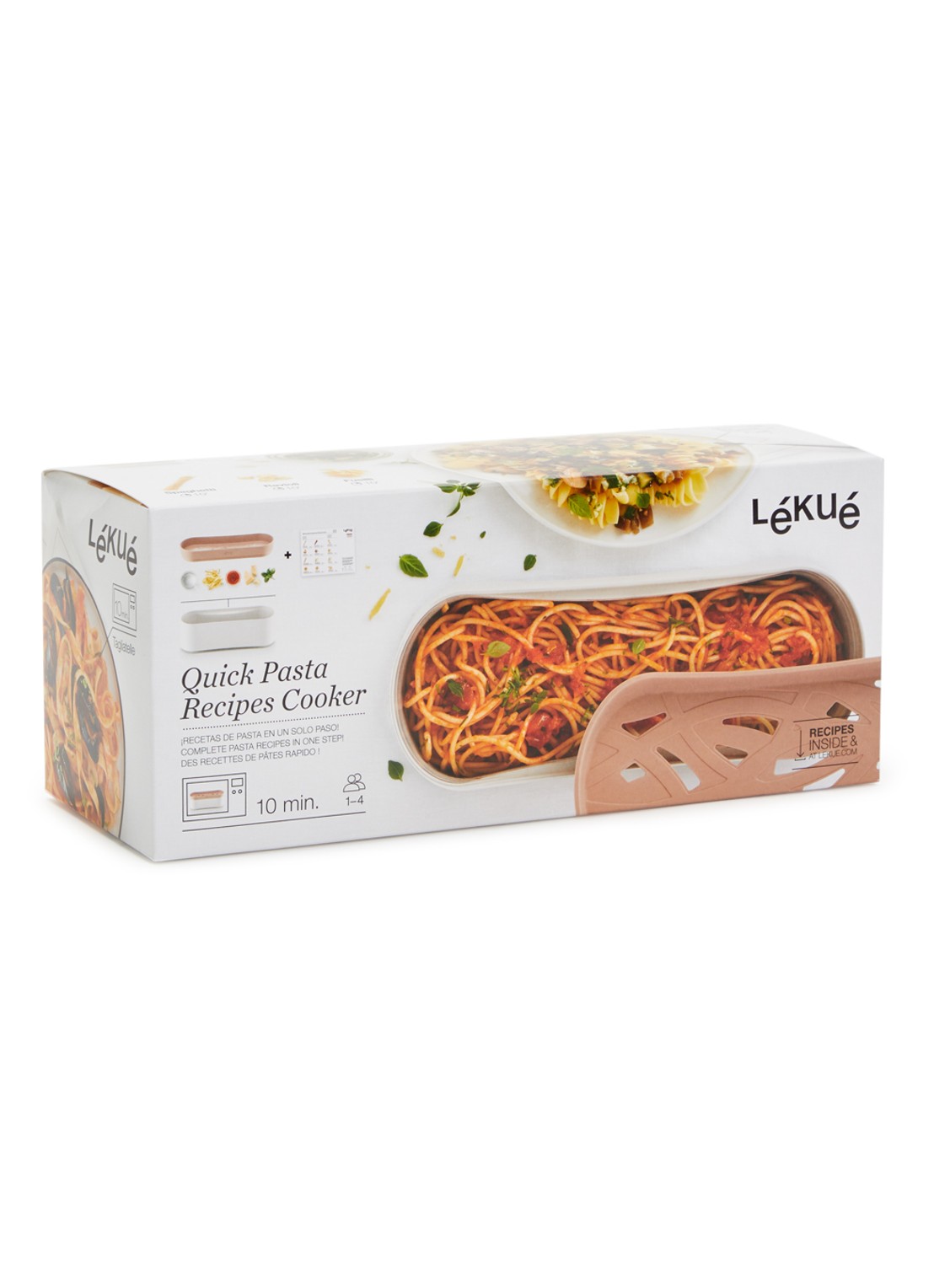 Lékué Magnetron pastakoker 28 cm 2-delig - voorkant beige