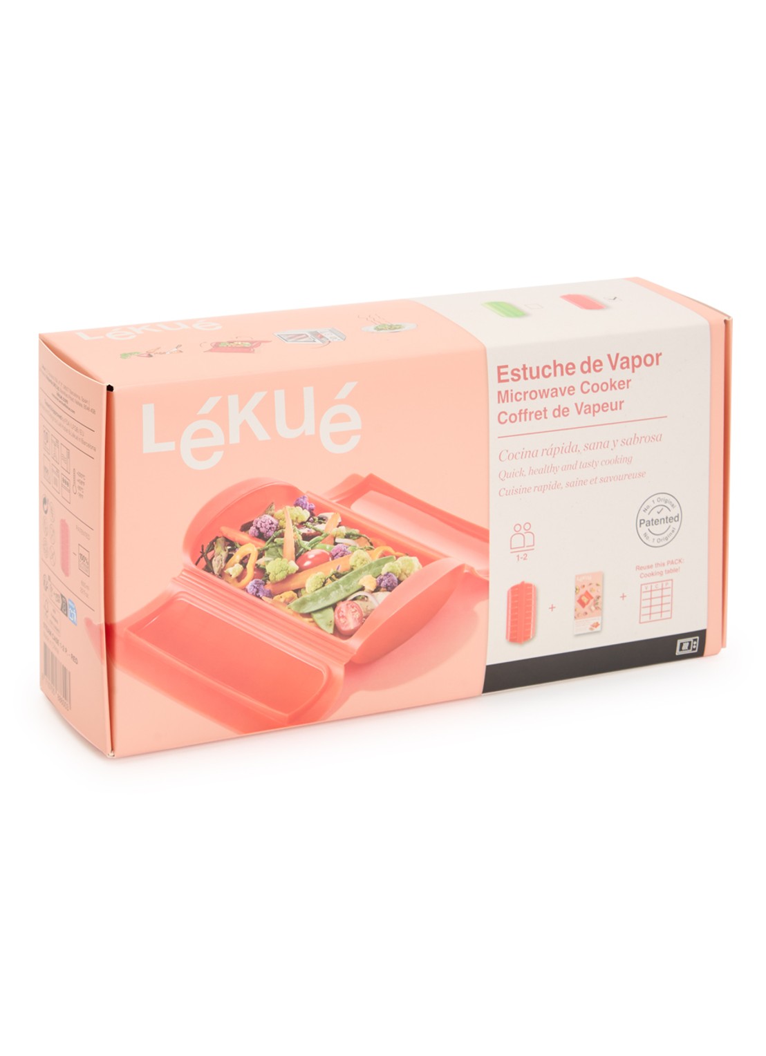 Lékué Magnetron stoomkoker 24 cm - voorkant rood