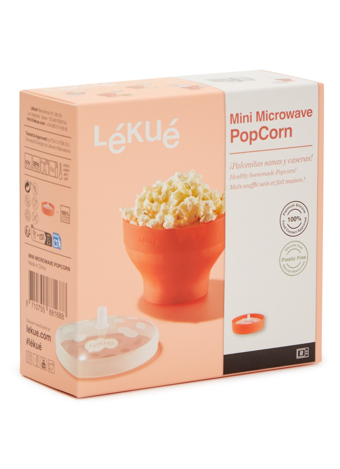 Lékué Popcornmaker mini - voorkant rood