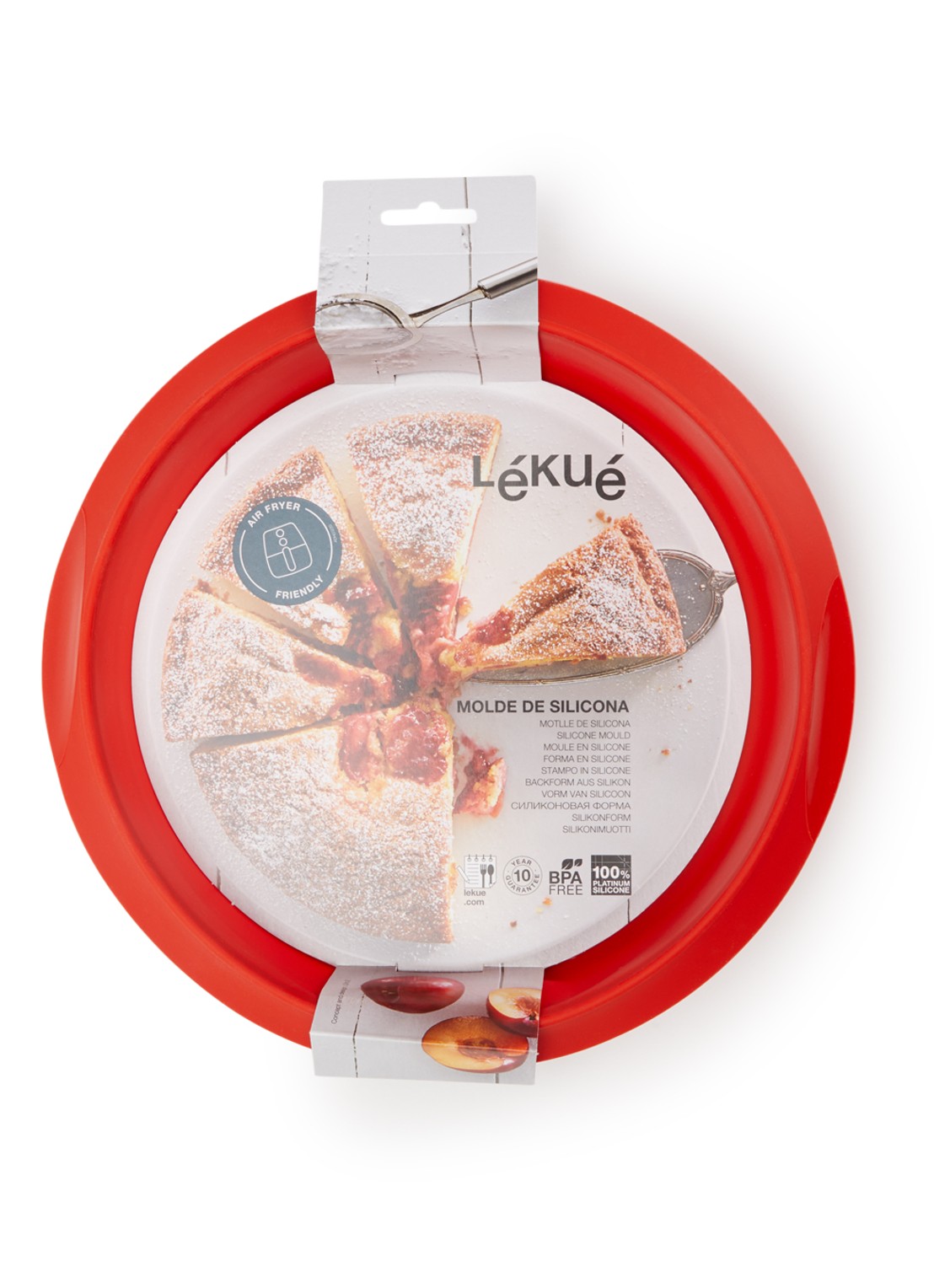 Lékué Siliconen cakevorm 24 cm - voorkant rood
