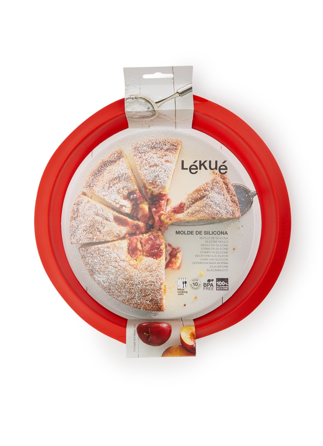 Lékué Siliconen cakevorm 26 cm - voorkant rood