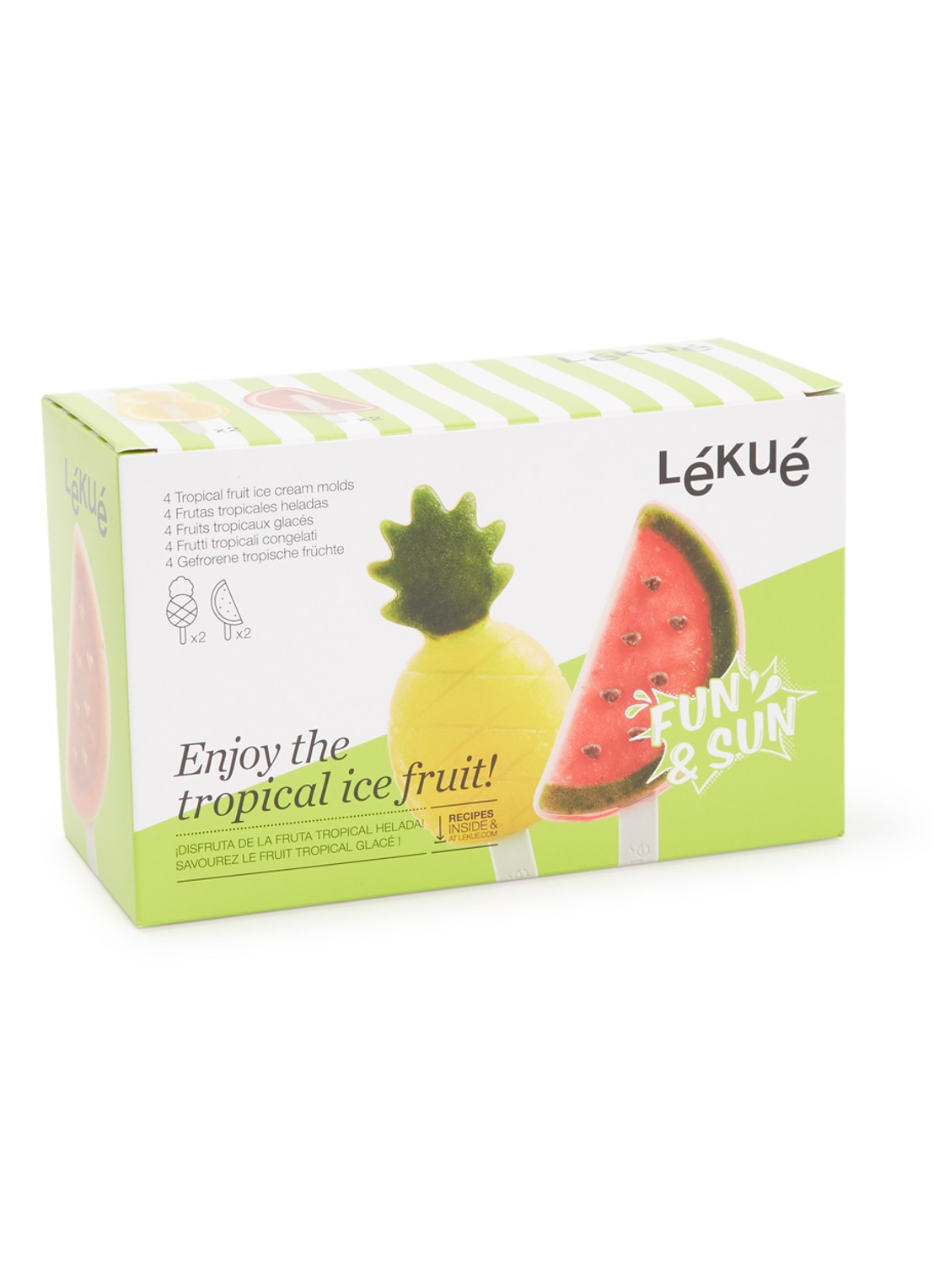 Lékué Tropical Fruit ijsvorm set van 4 - voorkant multicolor