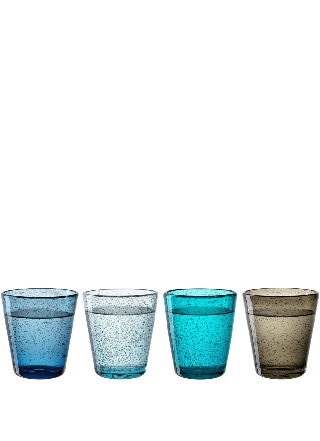 Leonardo Burano drinkglazen 33 cl set van 4 - voorkant multicolor