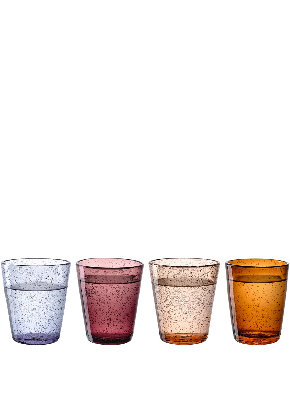 Leonardo Burano drinkglazen 33 cl set van 4 - voorkant multicolor