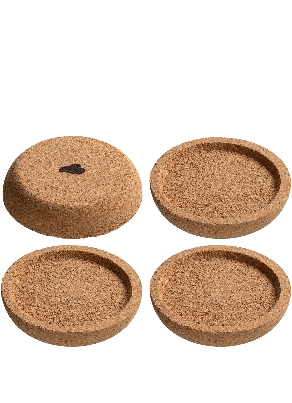 Leonardo Gocce onderzetter van kurk 6 cm set van 4 - detail 3 bruin