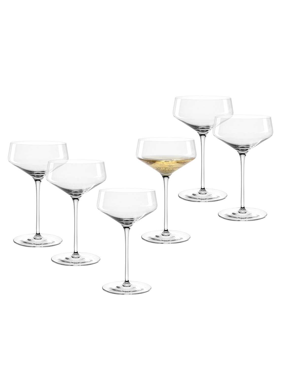Leonardo Puccini champagneglas 35 cl set van 6  - achterkant 3 transparant