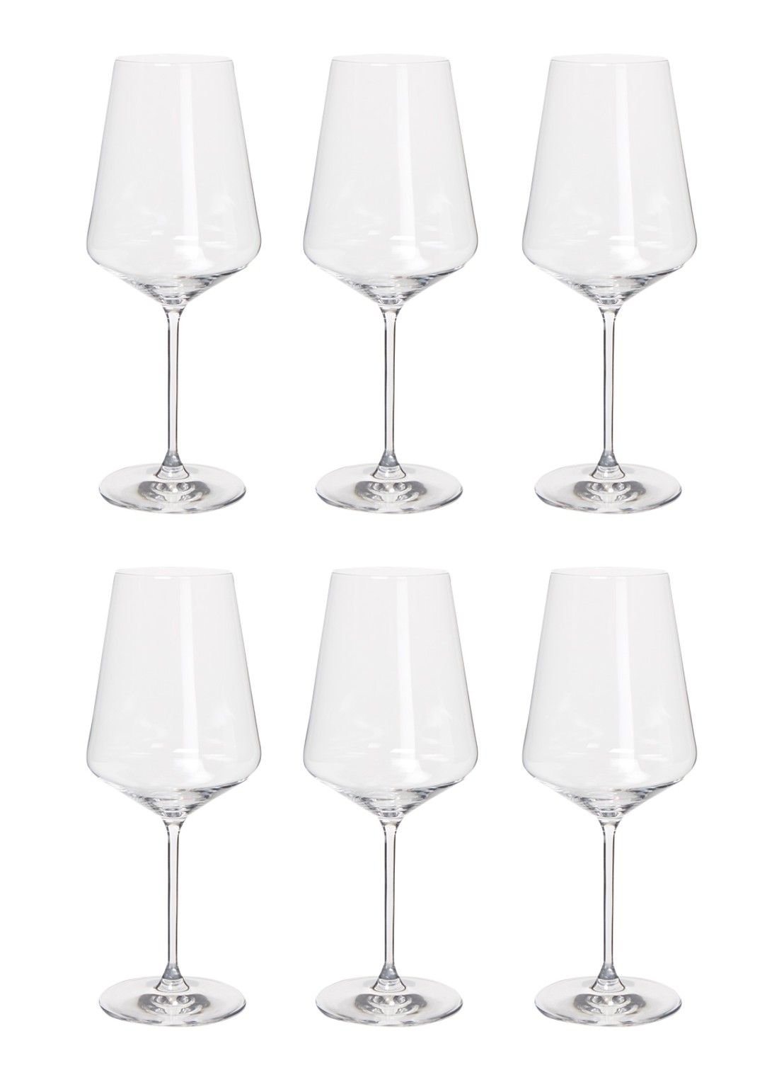 Leonardo Puccini rode wijnglas 75 cl set van 6  - voorkant transparant