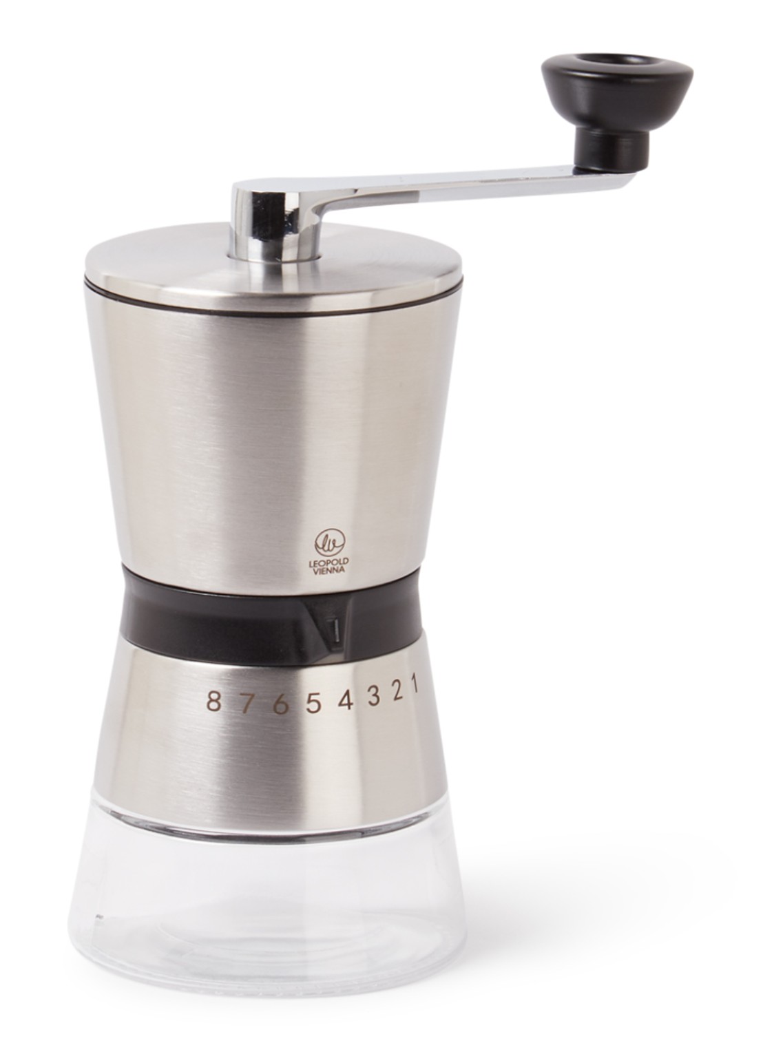 Leopold Vienna Bologna koffiemolen LV143002 - voorkant zilver