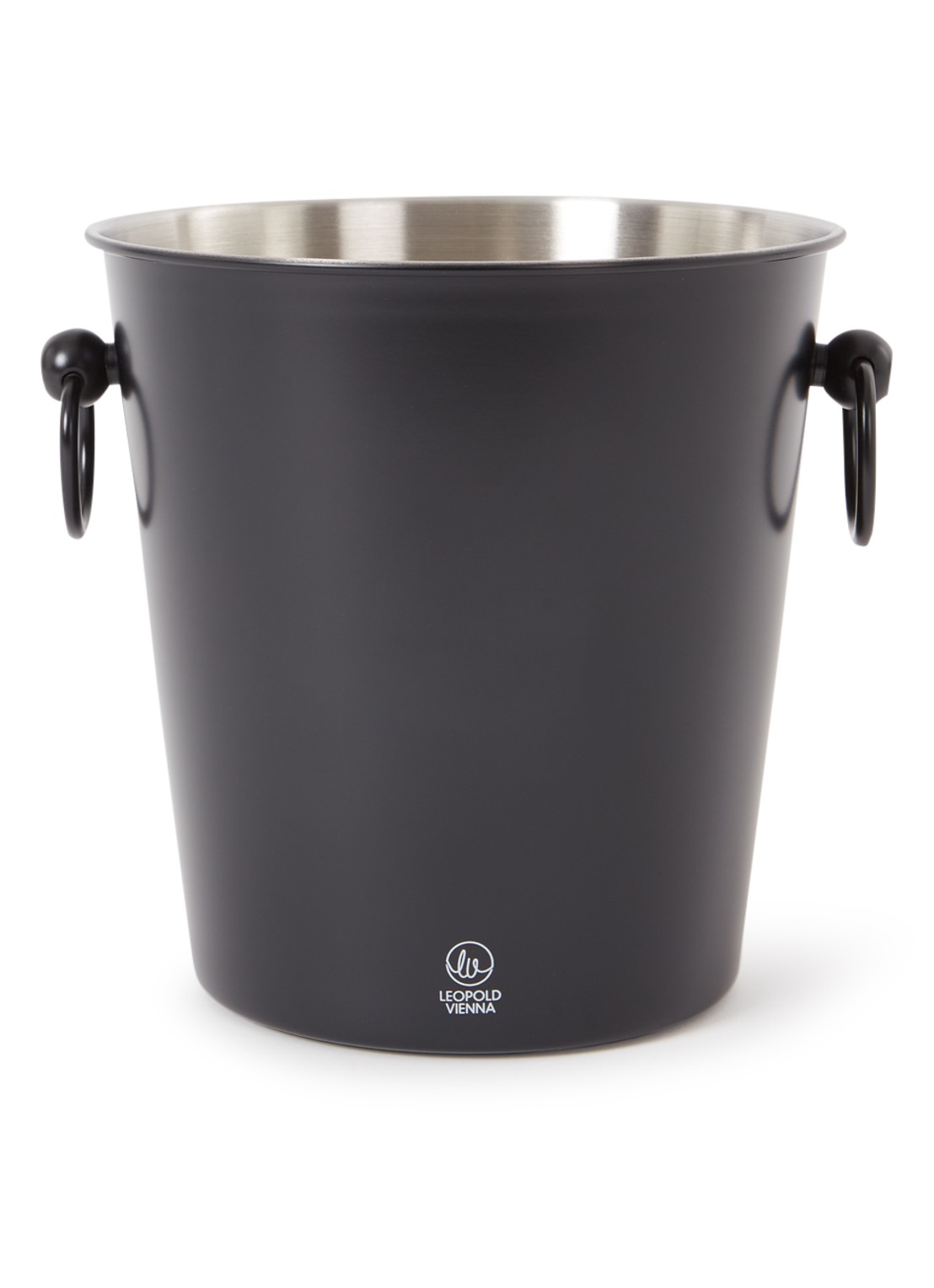 Leopold Vienna Champagne koeler van roestvrij staal 20 cm - voorkant zwart