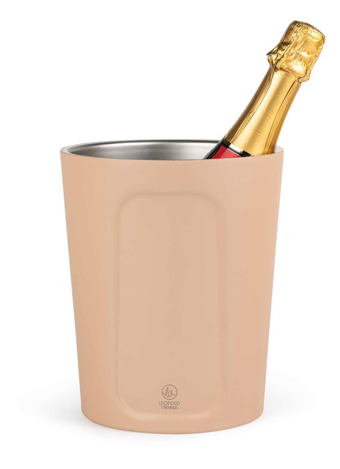 Leopold Vienna Corvina dubbelwandige champagnekoeler - voorkant 3 beige