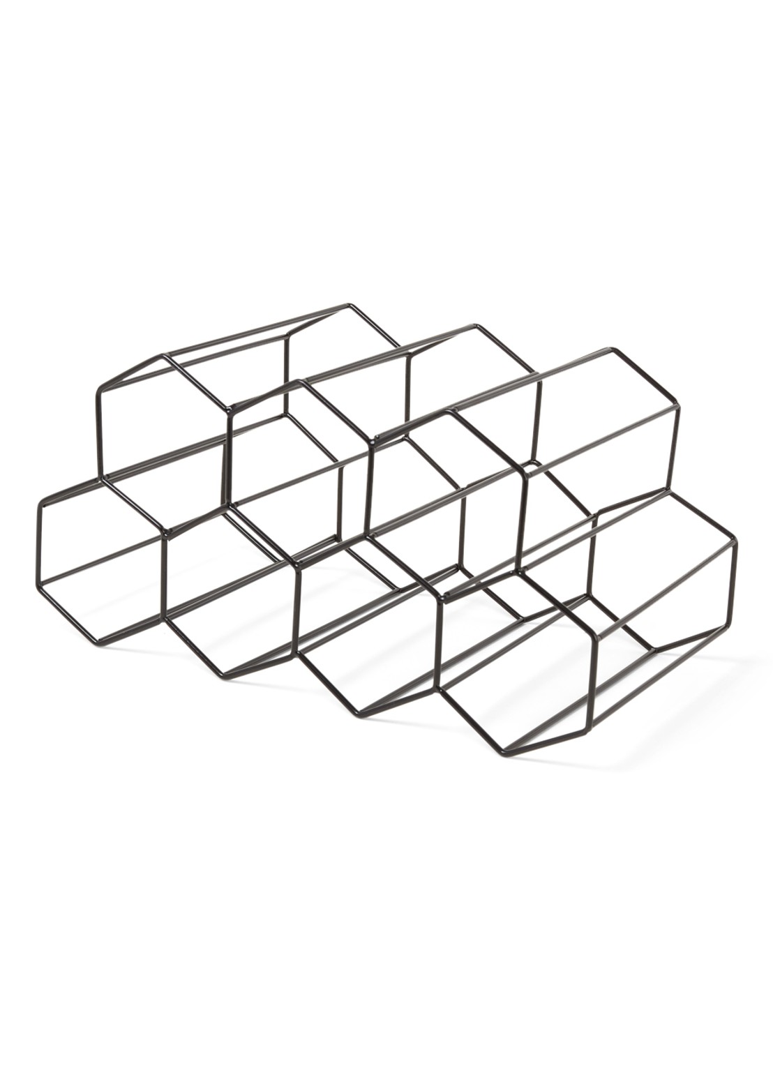 Leopold Vienna Hexagon wijnrek voor 7 flessen - voorkant 2 zwart