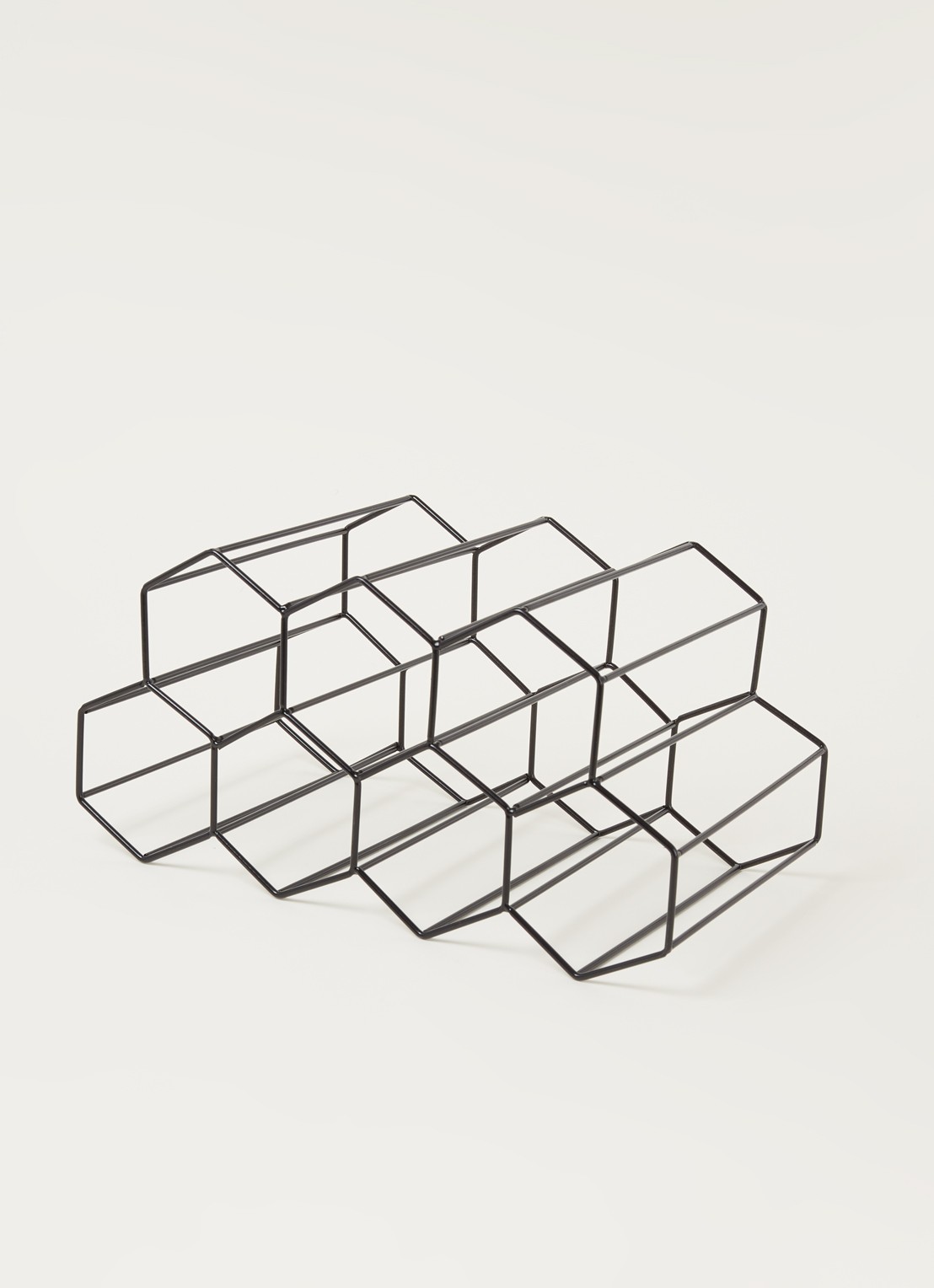 Leopold Vienna Hexagon wijnrek voor 7 flessen - voorkant 3 zwart