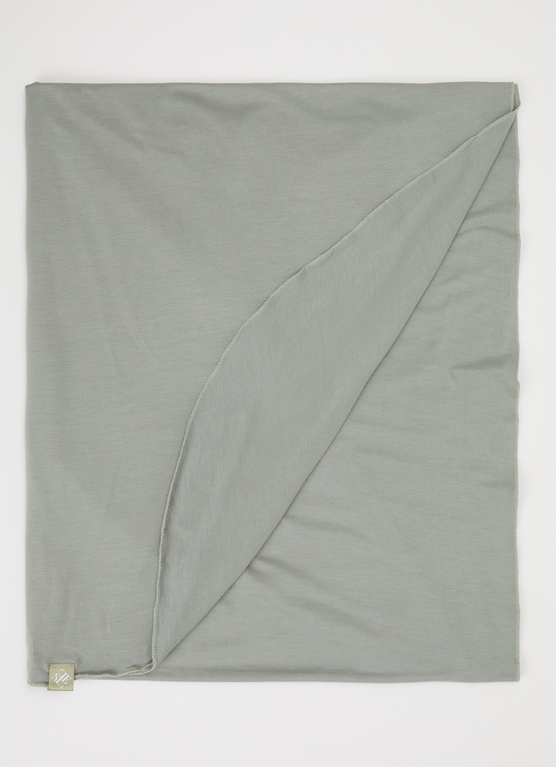 LES Atelier Bamboo Jersey hoofddoek 180 x 82 cm - voorkant grijs