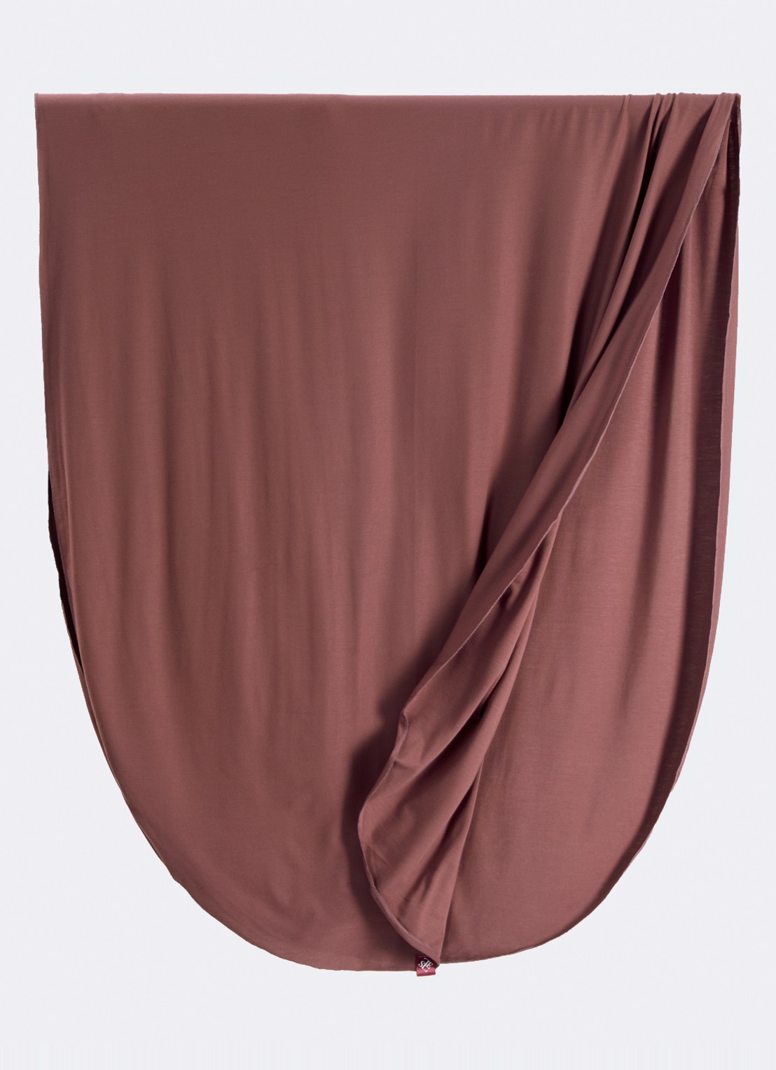 LES Atelier Bamboo Jersey hoofddoek 180 x 82 cm - detail 2 roodbruin